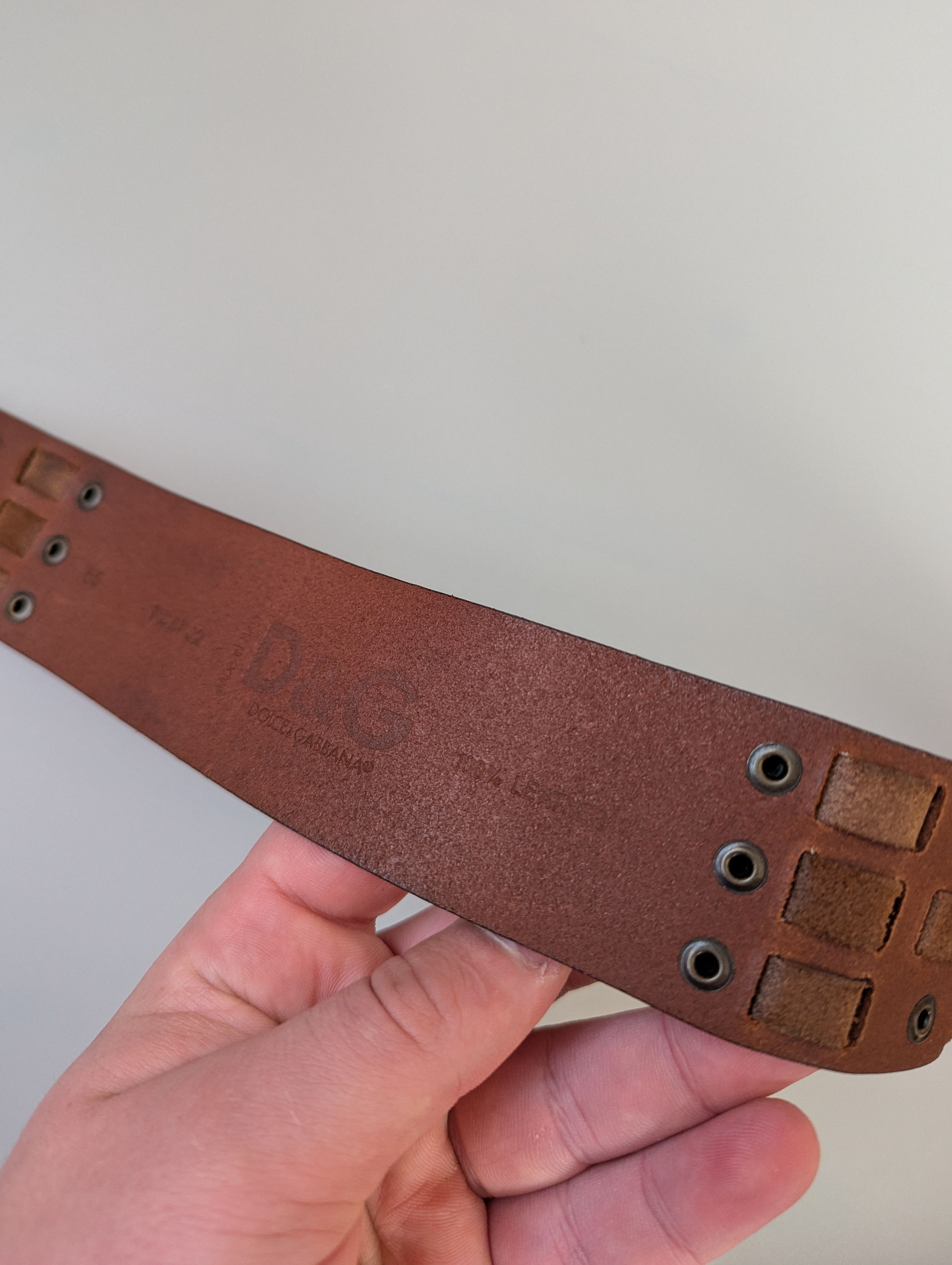 Dolce & Gabbana × Vintage Dolce Gabbana Vintage Leather Belt With Metal Size 85cm Size 32 - 12 Thumbnail