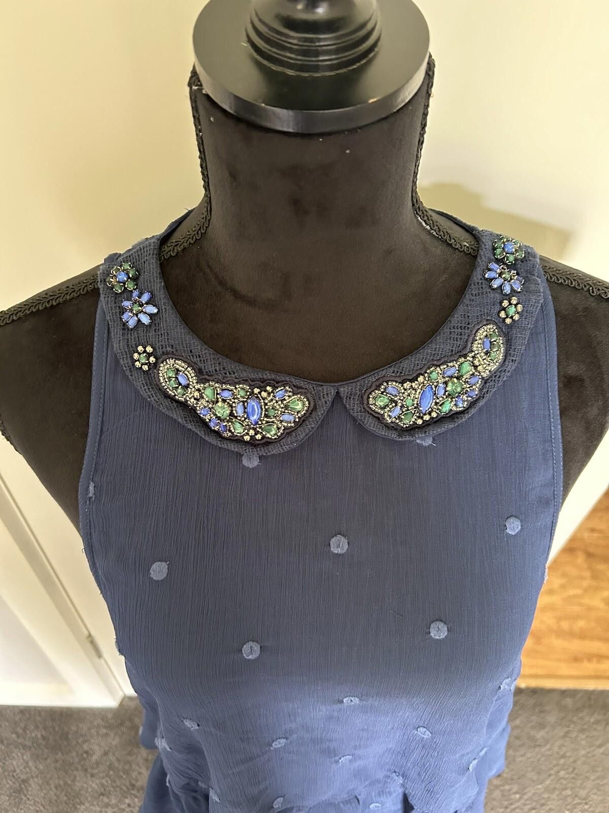 Abercrombie & Fitch Abercrombie and Fitch Beaded Singlet Top Blue - Size M (001) Size M / US 6-8 / IT 42-44 - 5 Thumbnail
