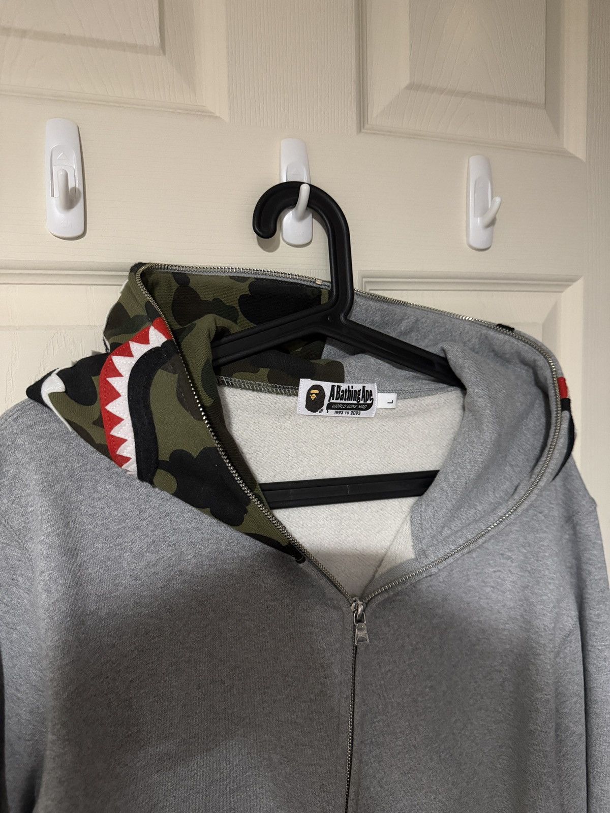 Bape Bape Half Camo Shark Full Zip Hoodie Size US L / EU 52-54 / 3 - 2 Thumbnail