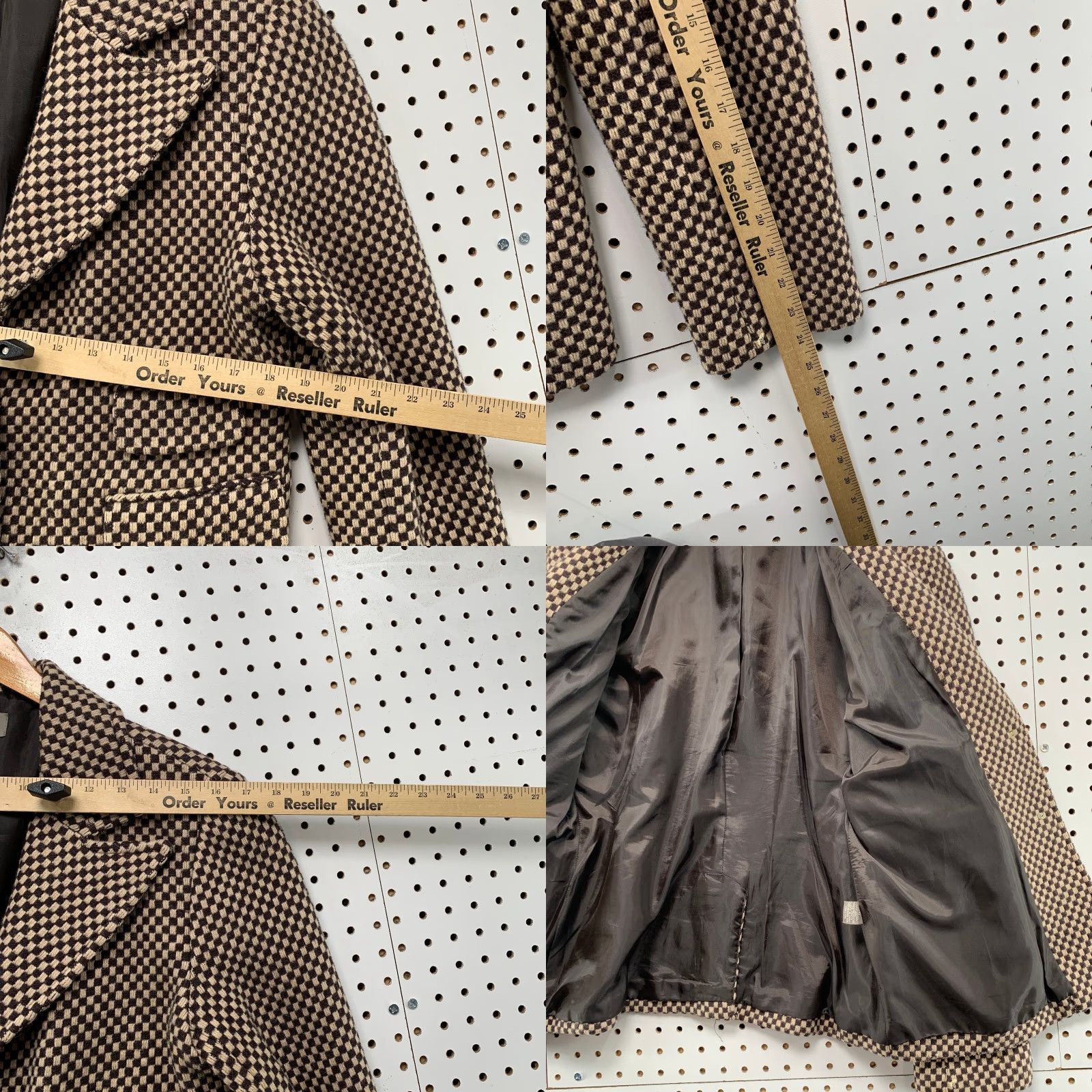 Vintage Kenar Wool Tweed Blazer Womens Medium Brown Checkered Check Business Work Shirt Size M / US 6-8 / IT 42-44 - 9 Thumbnail