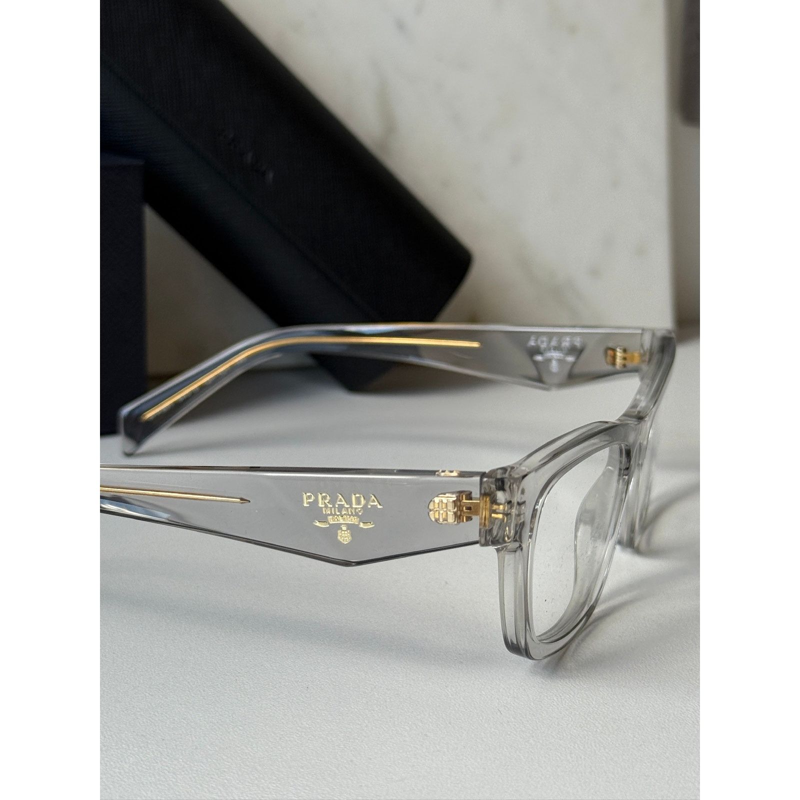 Prada NEW Prada PR B01V Clear Cat Eye Eyeglasses Frames Size ONE SIZE - 7 Thumbnail