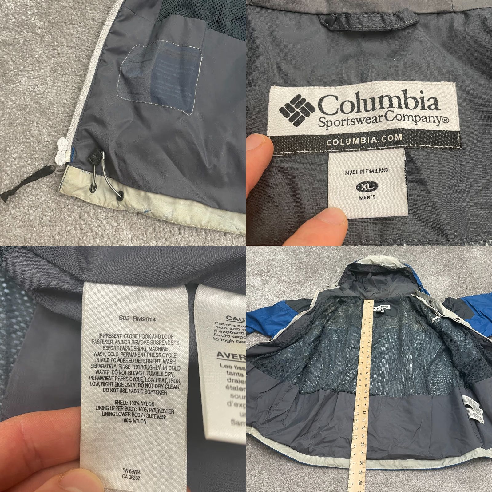 Vintage Columbia Omni Tech Water Light II Windbreaker Jacket Men XL Blue Hoodie Packable Size US XL / EU 56 / 4 - 9 Thumbnail