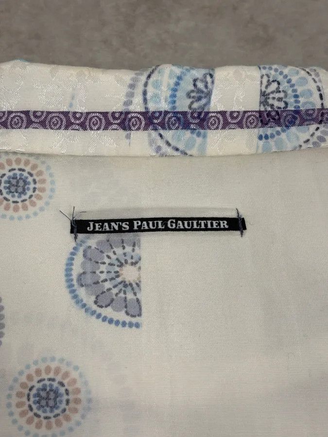 Jean Paul Gaultier 2000s Jean Paul Gaultier White & Blue Abstract Jacket Size S / US 4 / IT 40 - 11 Thumbnail