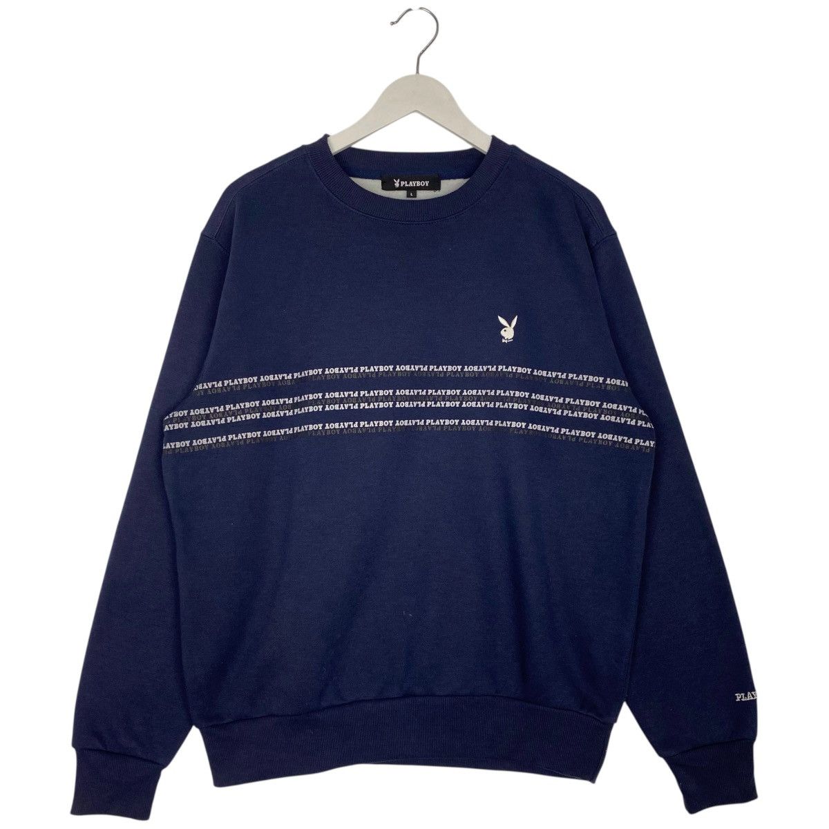 Vintage Vintage Playboy Sweatshirt Crewneck Navy Blue Small Logo Size US L / EU 52-54 / 3 - 1 Thumbnail