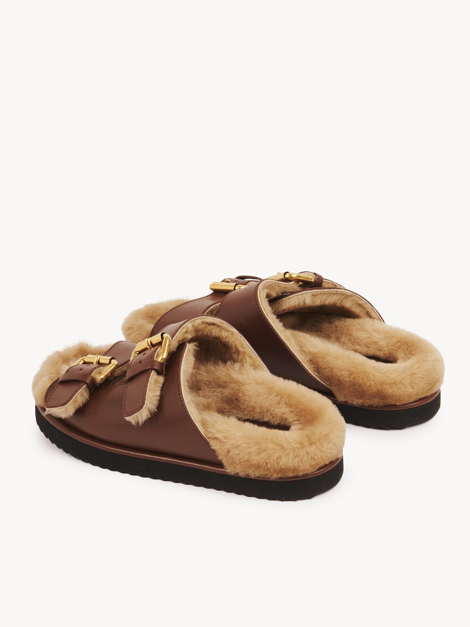 Chloe o1loc1c11025 Nile Slides in Sooty Brown Size US 11 / IT 41 - 4 Thumbnail