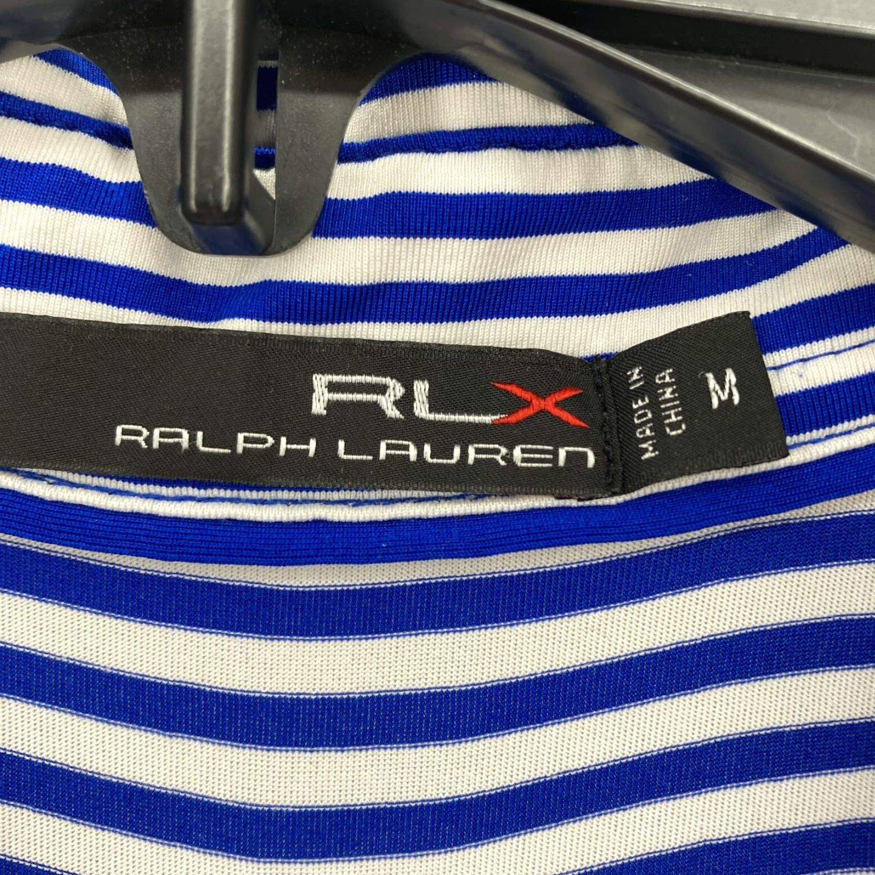 RLX Ralph Lauren RLX Ralph Lauren Polo Golf Shirt Mens M Blue Striped Collar Stretch Preppy Shirt Size US M / EU 48-50 / 2 - 3 Thumbnail