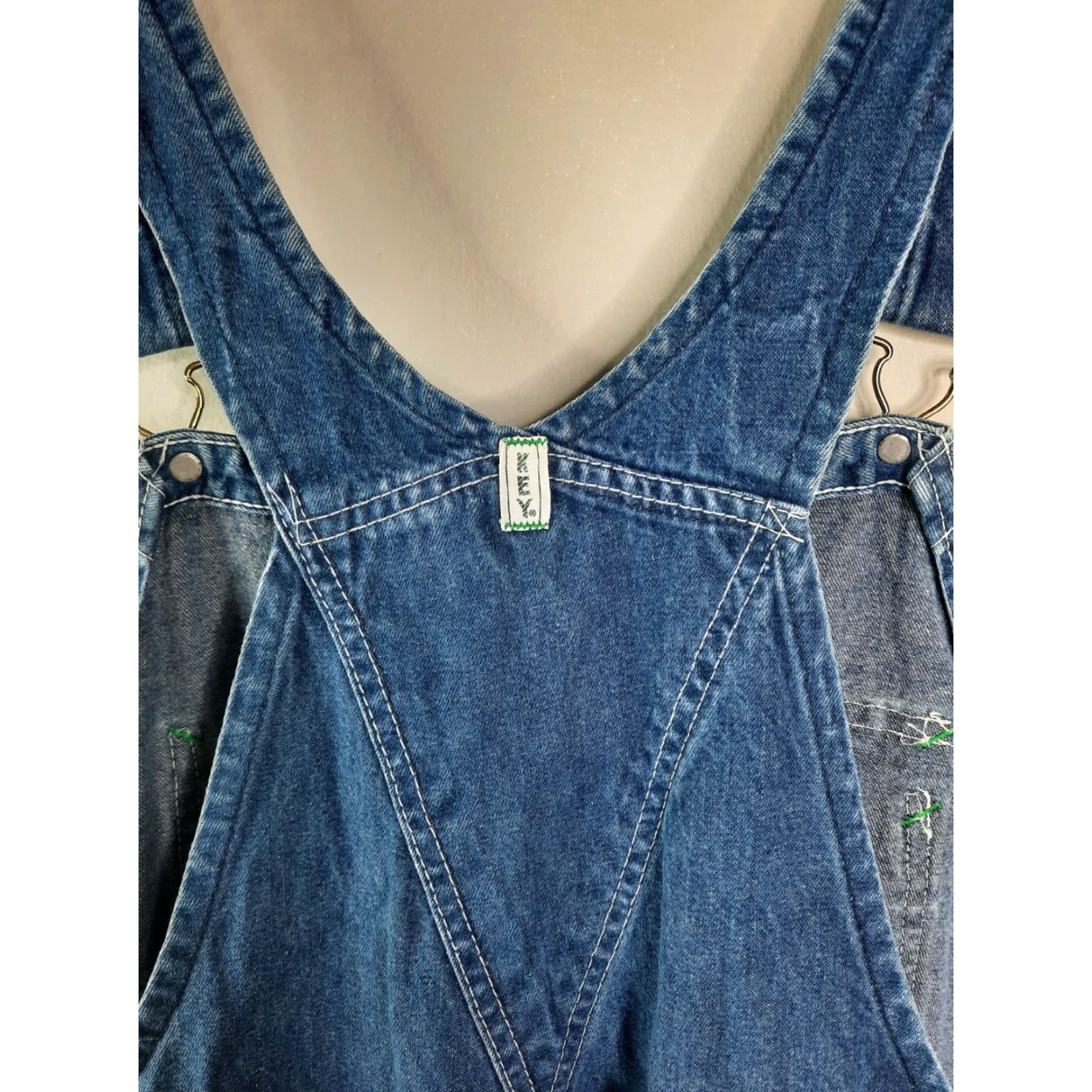 Vintage VINTAGE Key Imperial Overall Coverall Denim Hi-Back Bib Men 40x29 38W X 27L USA Zip Fly Button & Zip Blue Denim Cotton Regular Mens Overalls Size US 38 / EU 54 - 5 Thumbnail