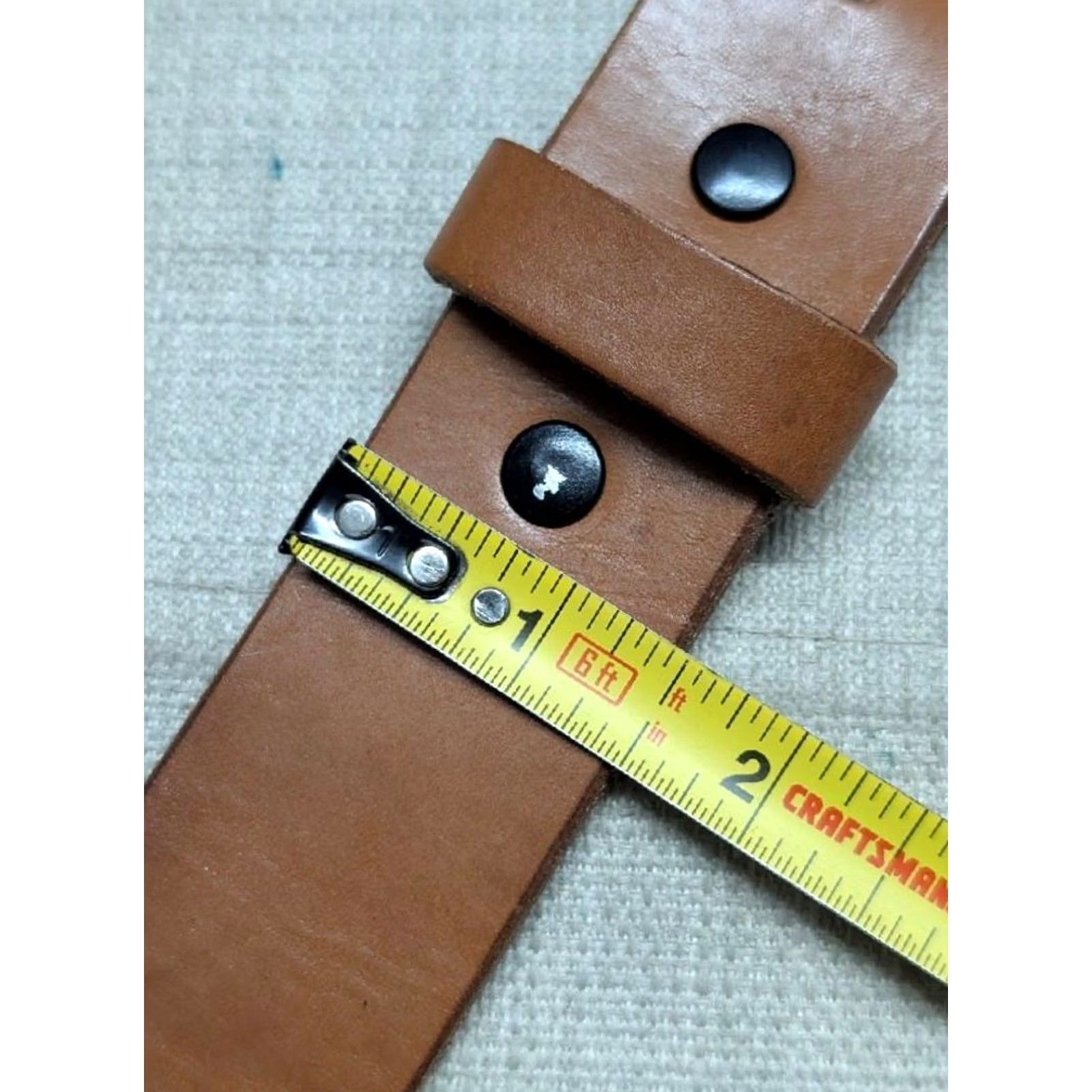 Vintage VINTAGE handcrafted belt Western Men 40 Cowboy brown leather full grain cowhide 1-1/2" width Size 40 - 7 Thumbnail