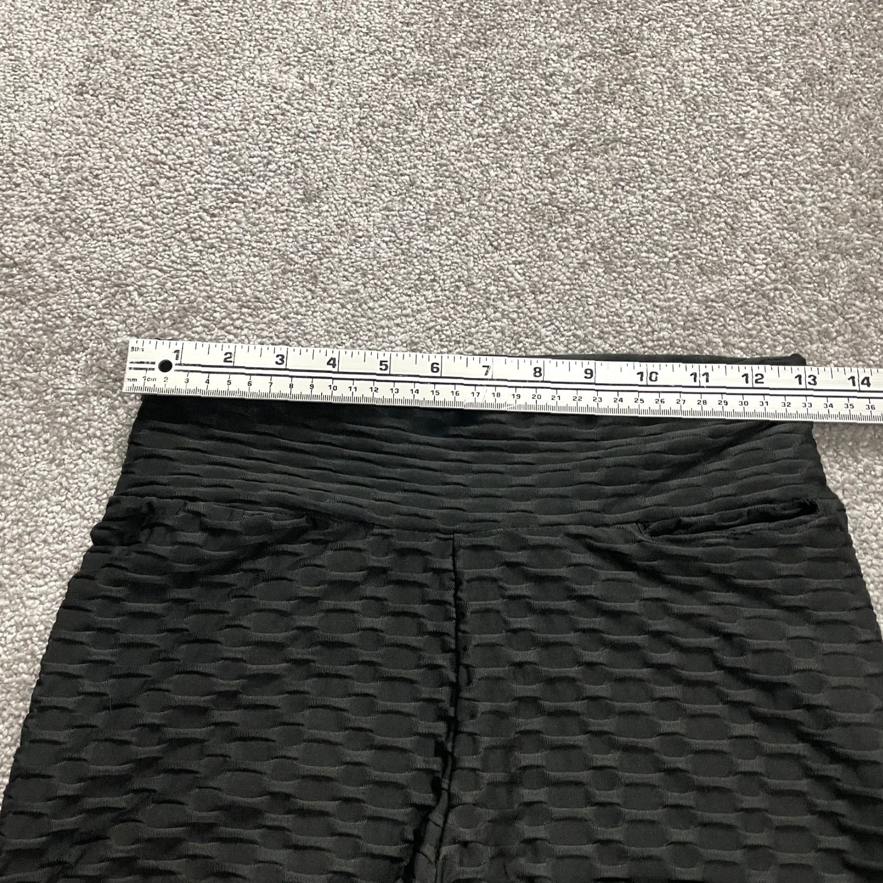 Shein VINTAGE SheIn Compression Leggings Womens S Black Textured Active Athletic Gym 26x26 Size 28" / US 6 / IT 42 - 7 Thumbnail