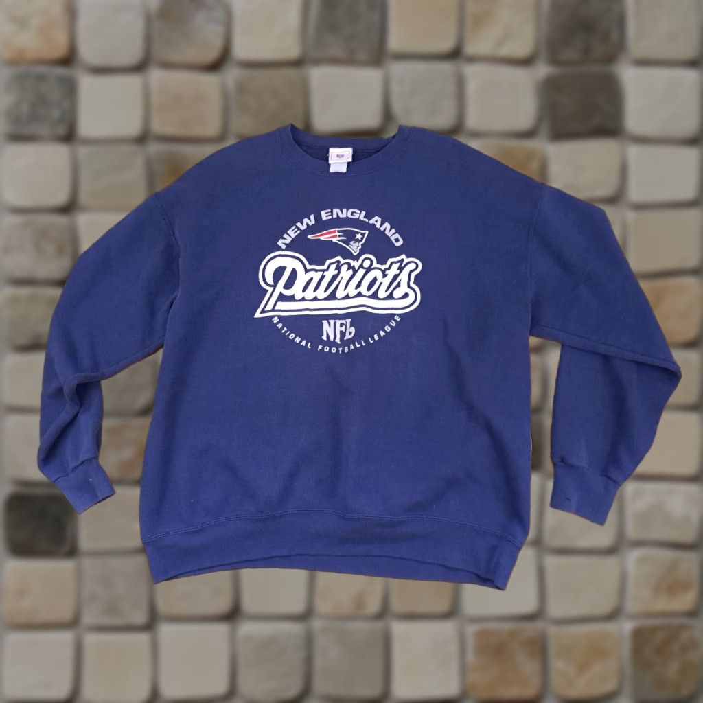 NFL New England Patriots Sweatshirt NFL Football Team Printed XL Blue Men Pullover Canvas Blue 26in Chest 26in Long Size US XL / EU 56 / 4 - 1 Thumbnail