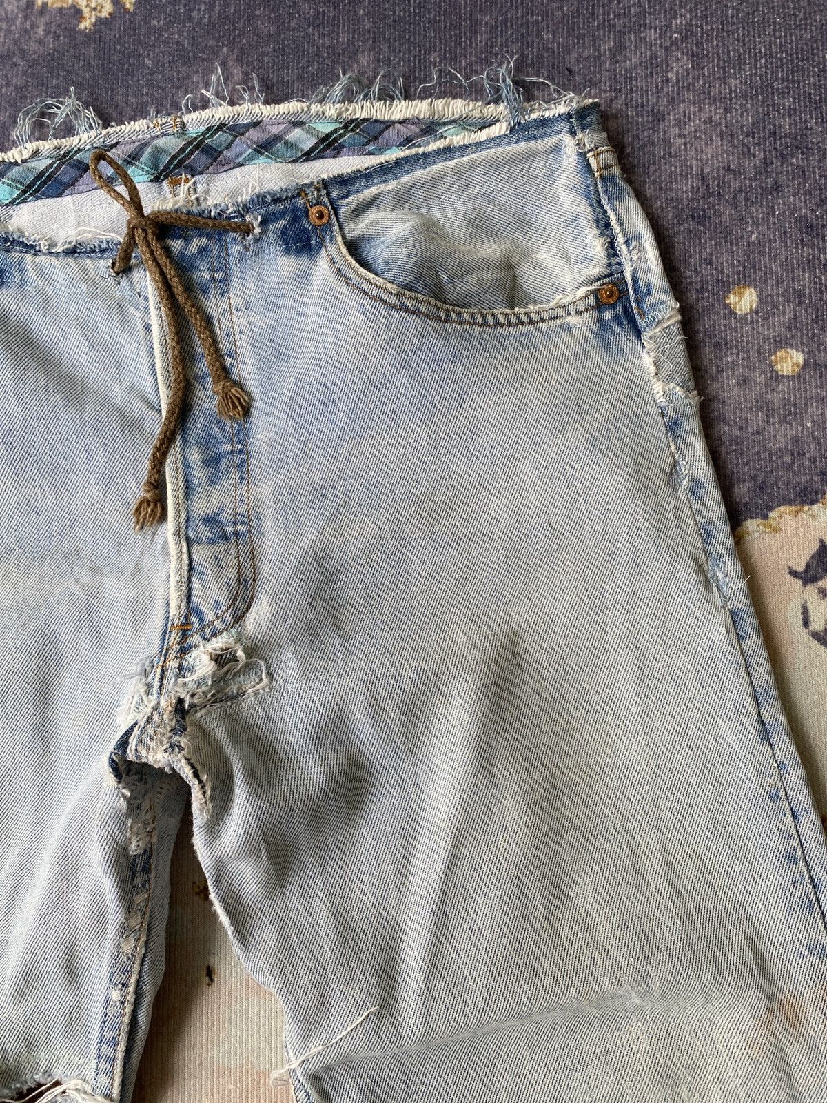 Japanese Brand 1990s - Ericho Hippie Deconstruced Distressed Design Denim Size US 32 / EU 48 - 12 Thumbnail