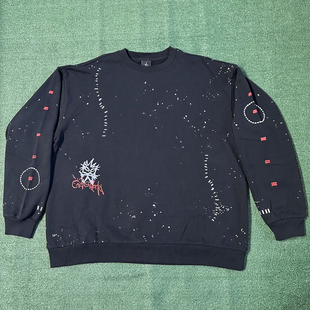 image of Rap Tees x Travis Scott Cactus Jack Stitched Crewneck Black Size 2Xl, Men's