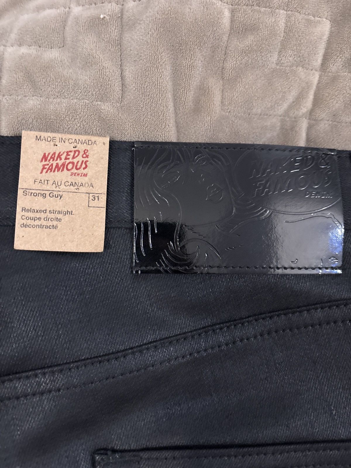 Naked & Famous Strong guy black waxed denim pants Size US 31 - 3 Thumbnail