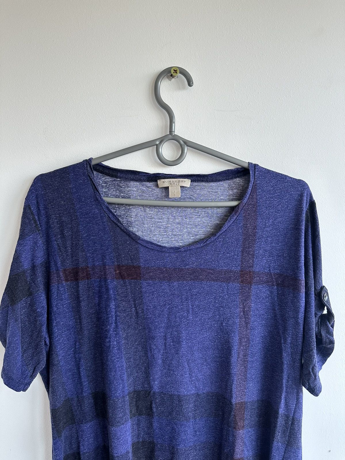 Burberry Burberry Brit Blue T-Shirt Nova Check Women's Size XS Size L / US 10 / IT 46 - 4 Thumbnail