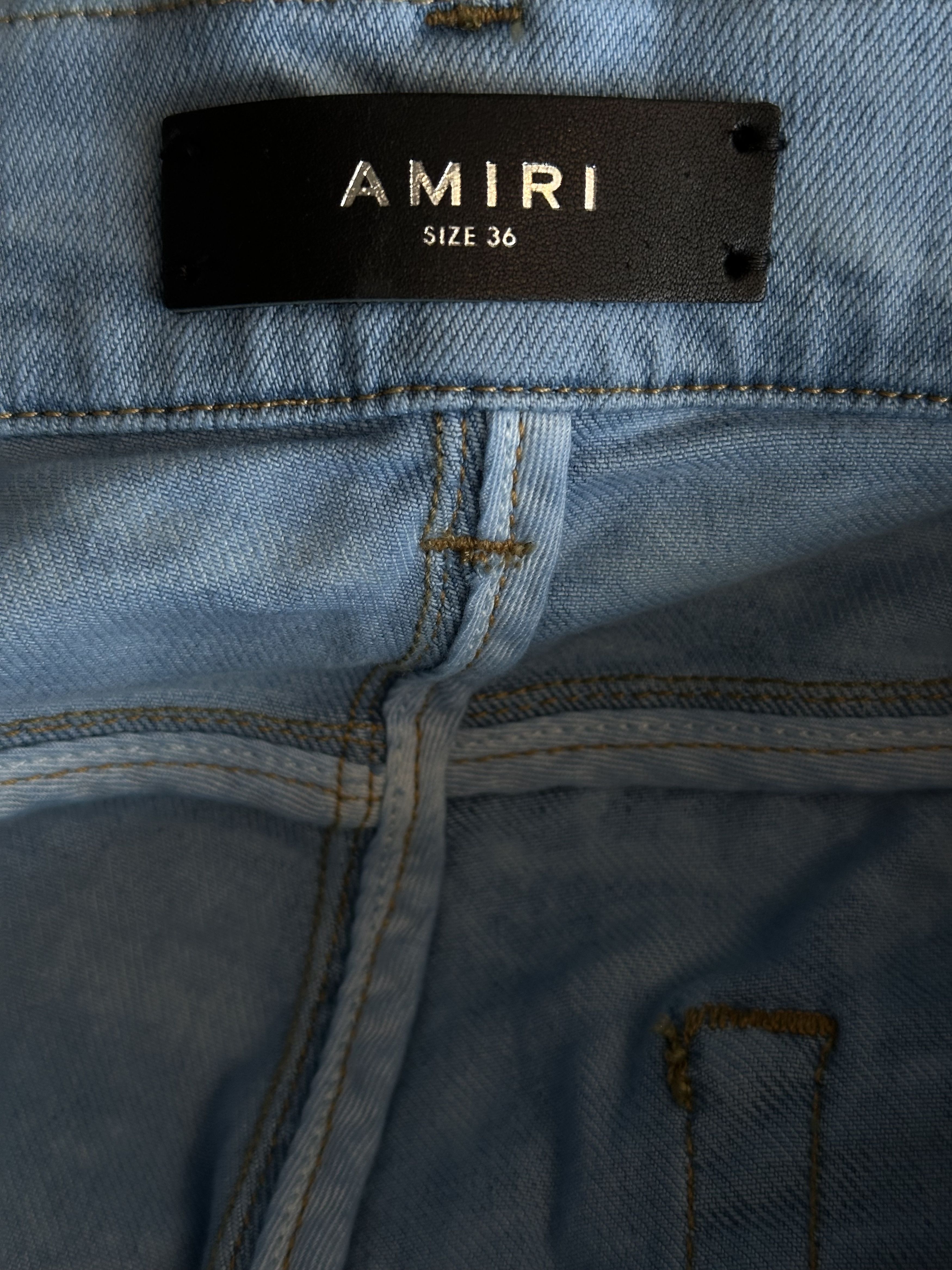 Amiri Amiri Overdyed Blue Mesh Patch MX1 Jeans Size US 30 / EU 46 - 3 Thumbnail