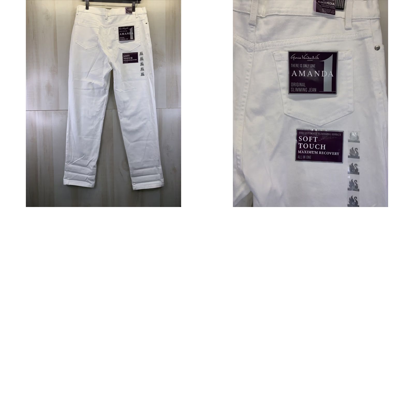 Gloria Vanderbilt Gloria Vanderbilt Amanda Vintage White Women’s Jeans SZ 12 NWT-5042 Slim 5-Pocket Denim Cotton Blend Regular Jeans Womens Size 34" / US 12 / IT 48 - 8 Thumbnail