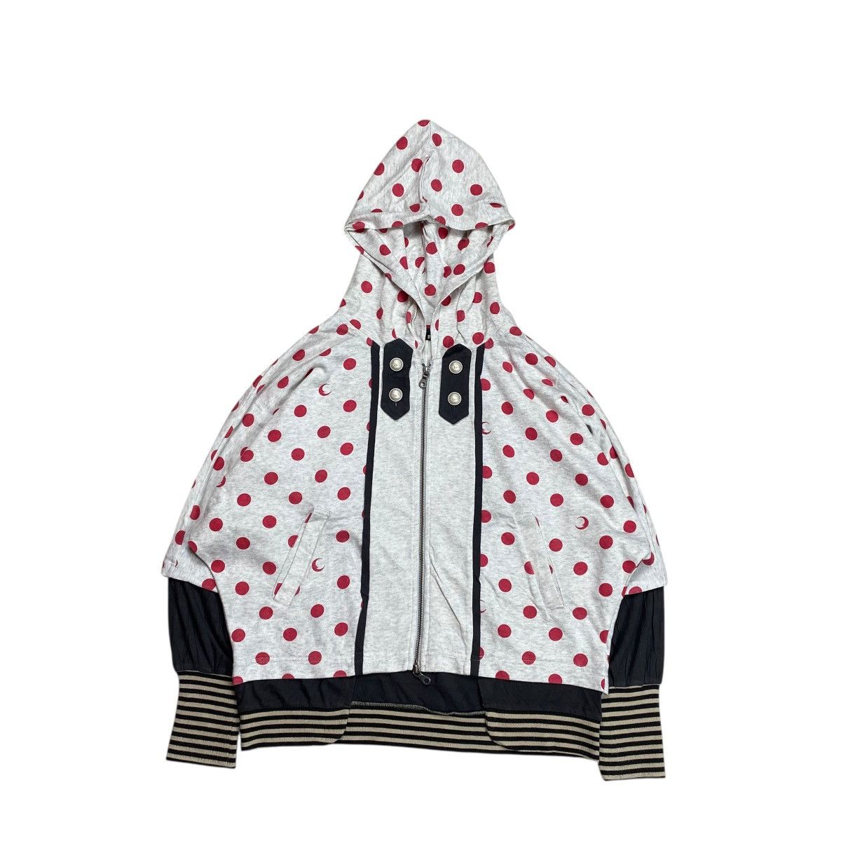 Issey Miyake FRAPBOIS Batwing Detachable Polkadot Hoodie Jacket Size US S / EU 44-46 / 1 - 1 Thumbnail