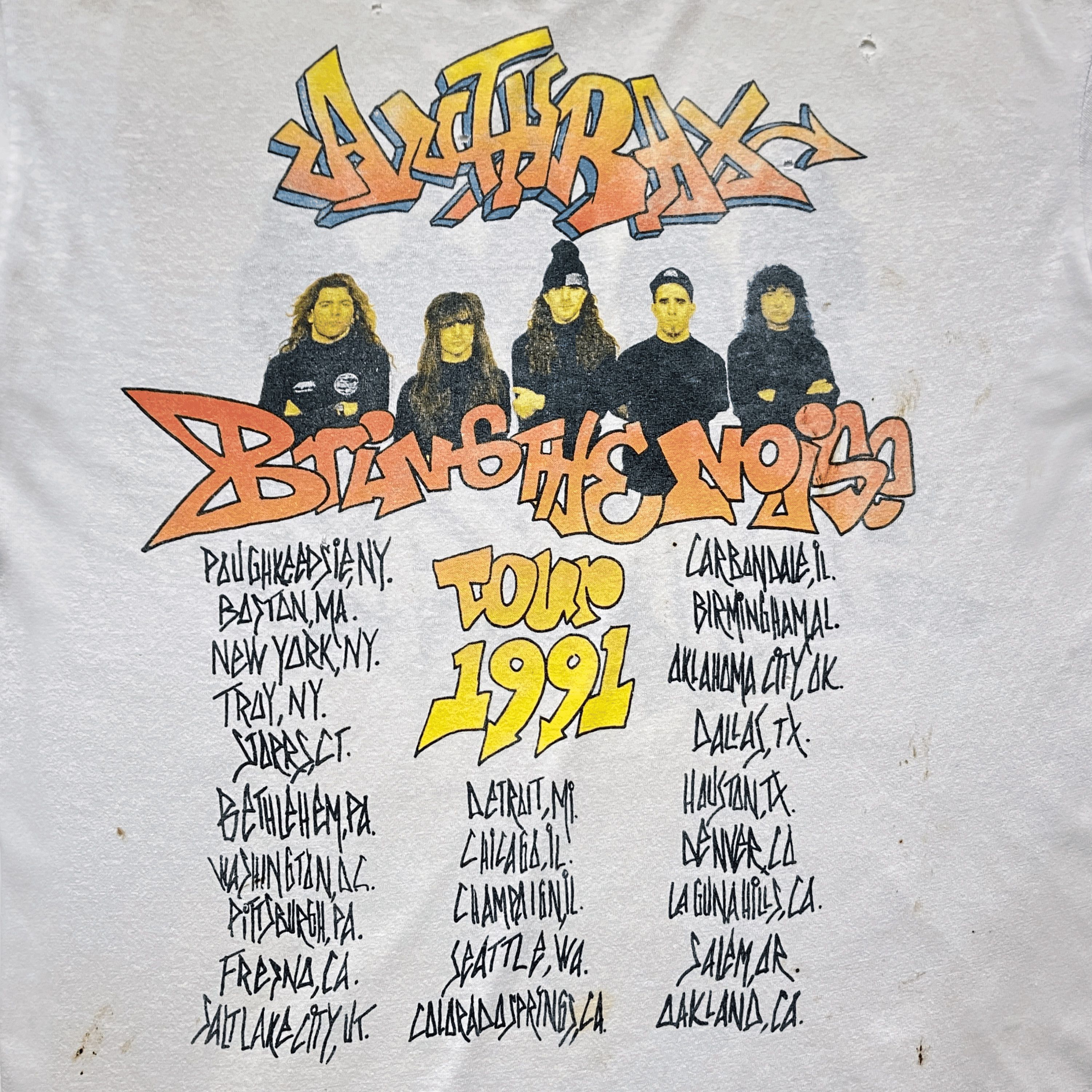 Band Tees Vintage 1991 Anthrax Bring The Noise Tour T-Shirt Size US M / EU 48-50 / 2 - 5 Thumbnail