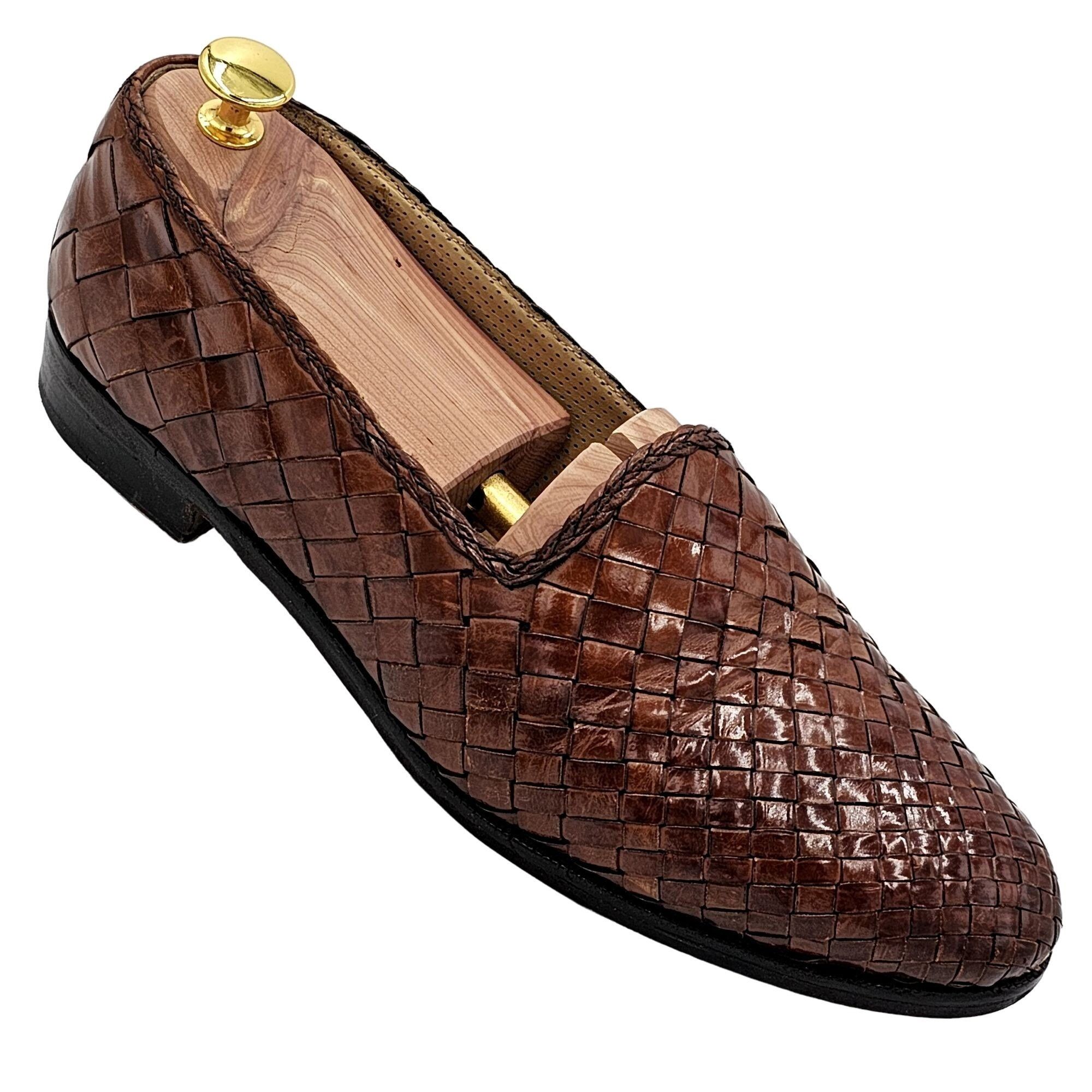 Mezlan Vintage Mezlan "Riviera" Men's Size 9.5 Brown Woven Leather Size US 9.5 / EU 42-43 - 1 Thumbnail