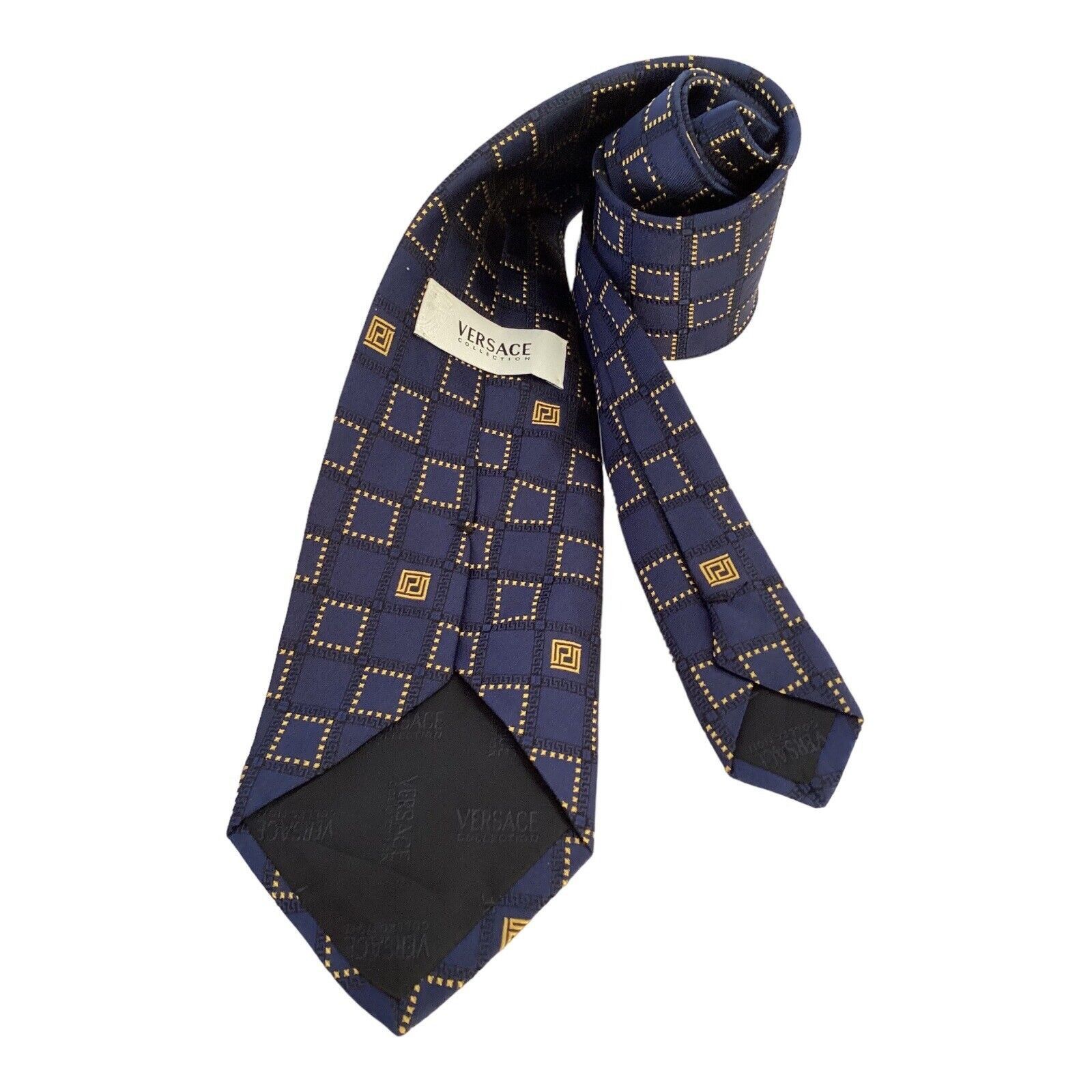 Versace VERSACE Collection Blue Geometric Luxury Silk Tie Made In It Size ONE SIZE - 2 Thumbnail