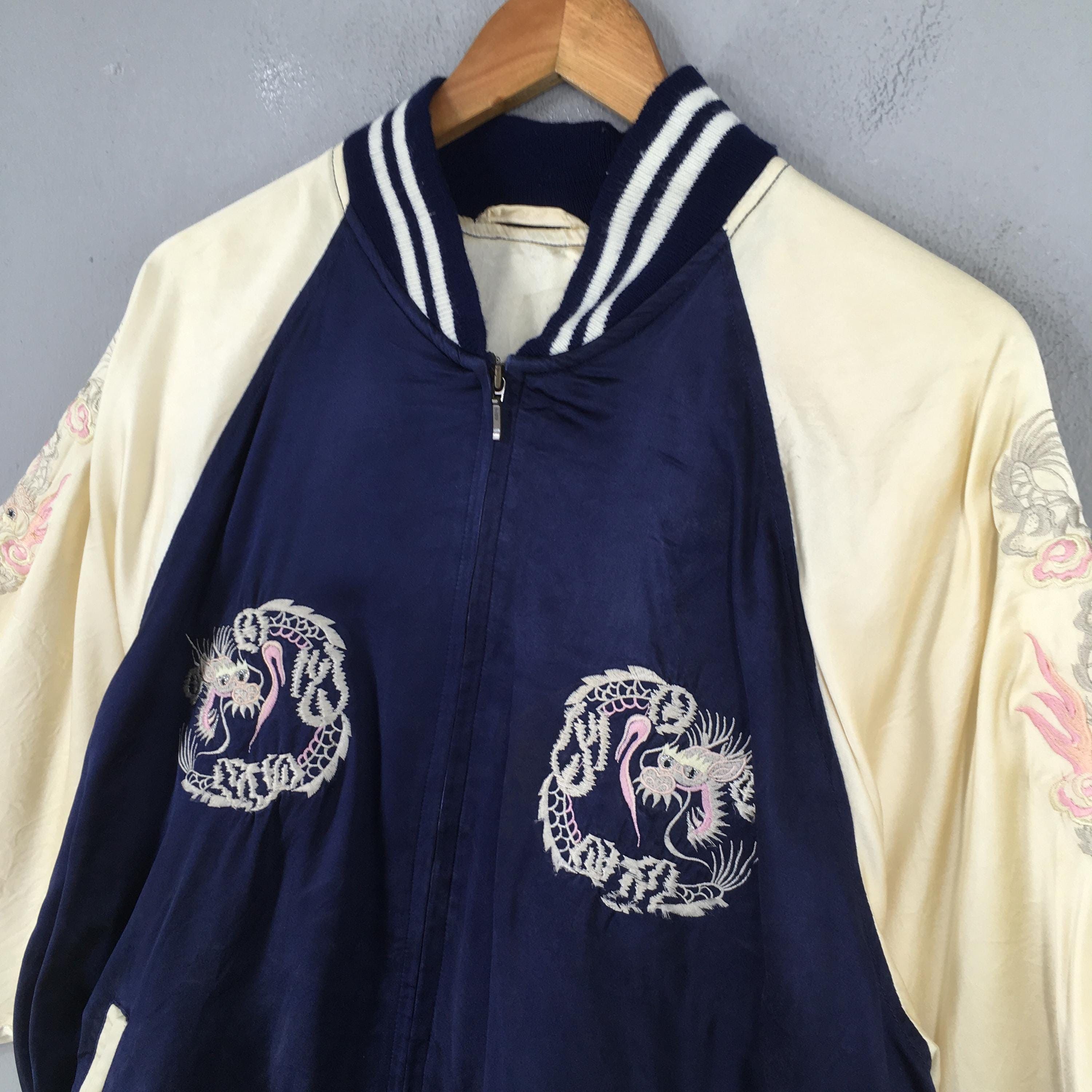 Japanese Brand Vintage 90's Sukajan Yokosuka Dragon Souvenir Jacket Large Size US L / EU 52-54 / 3 - 6 Thumbnail