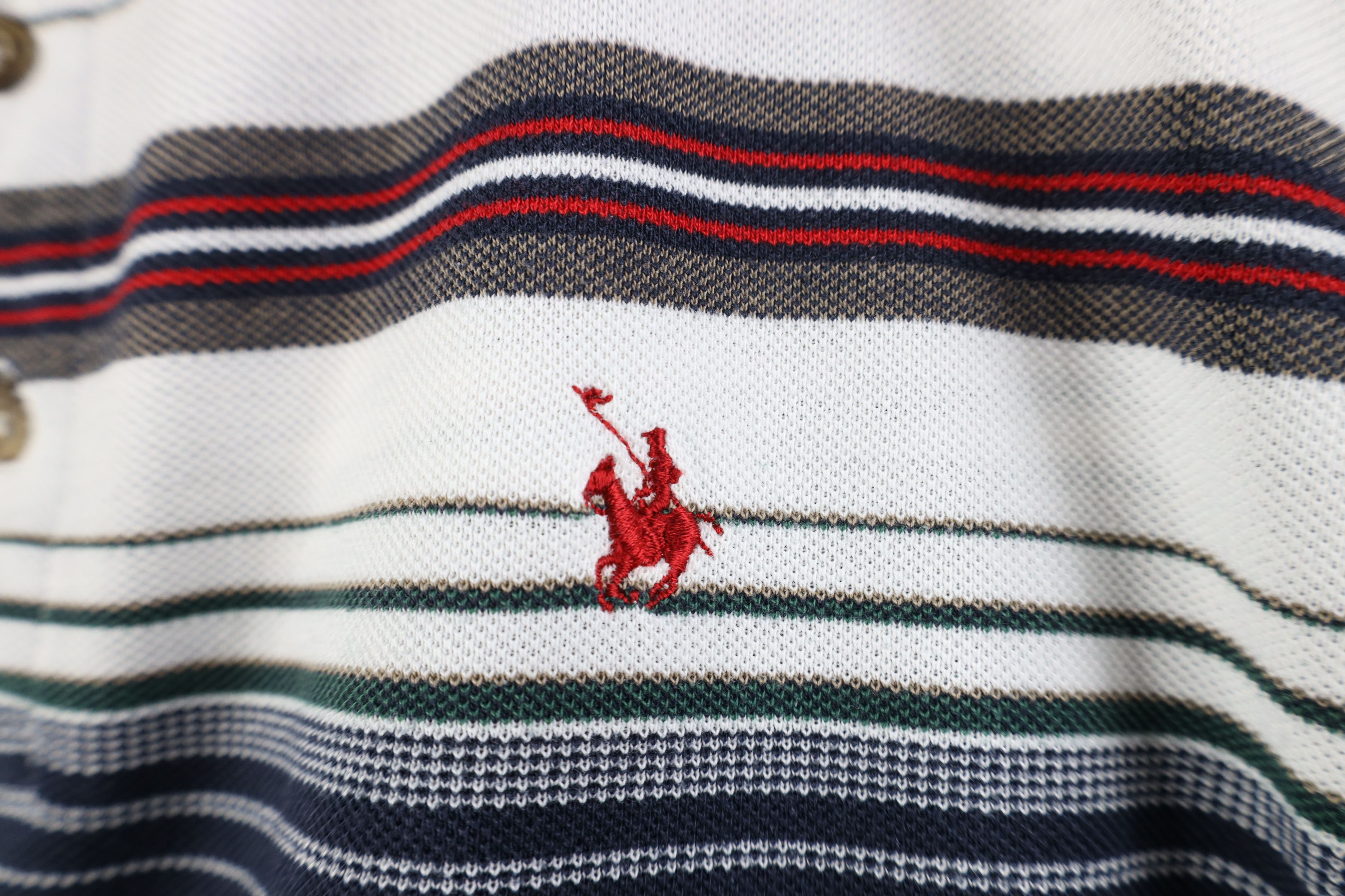 Vintage Vintage 90s Streetwear Striped Knit Collared Golf Polo Shirt Size US L / EU 52-54 / 3 - 6 Thumbnail