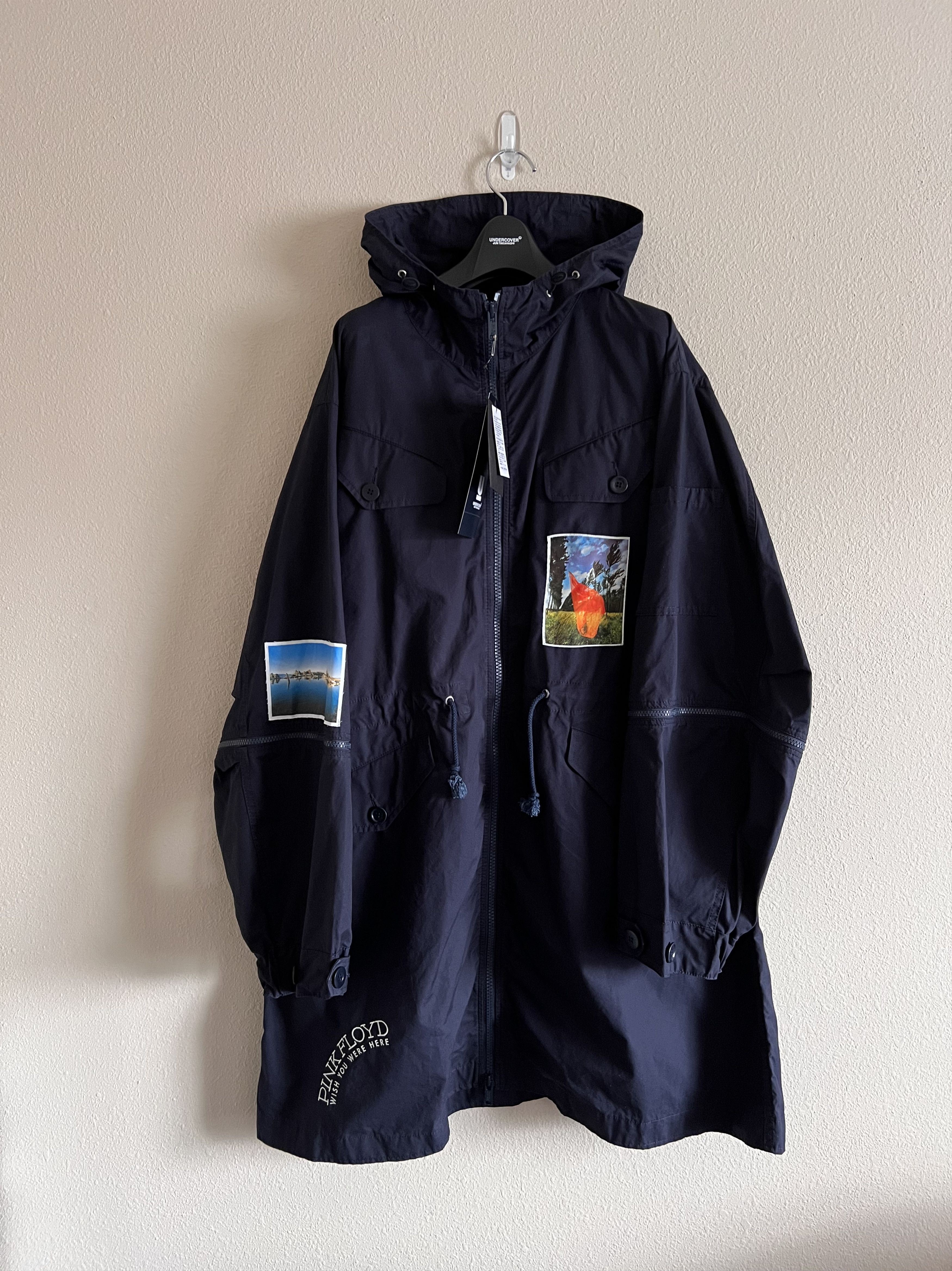 image of Pink Floyd Wish You Were Here Hooded Coat In Navy, Men's (Size XL)