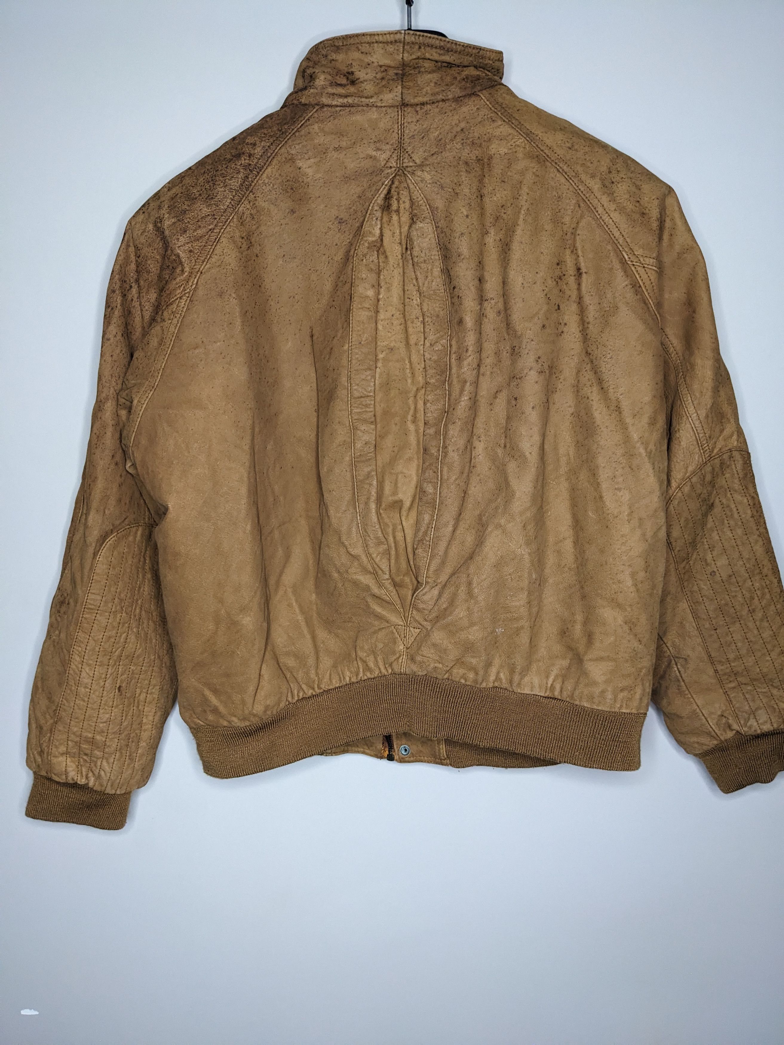 Marlboro VINTAGE Marlboro Leather Bomber Jacket Medium Brown Map 90s Size US M / EU 48-50 / 2 - 9 Thumbnail