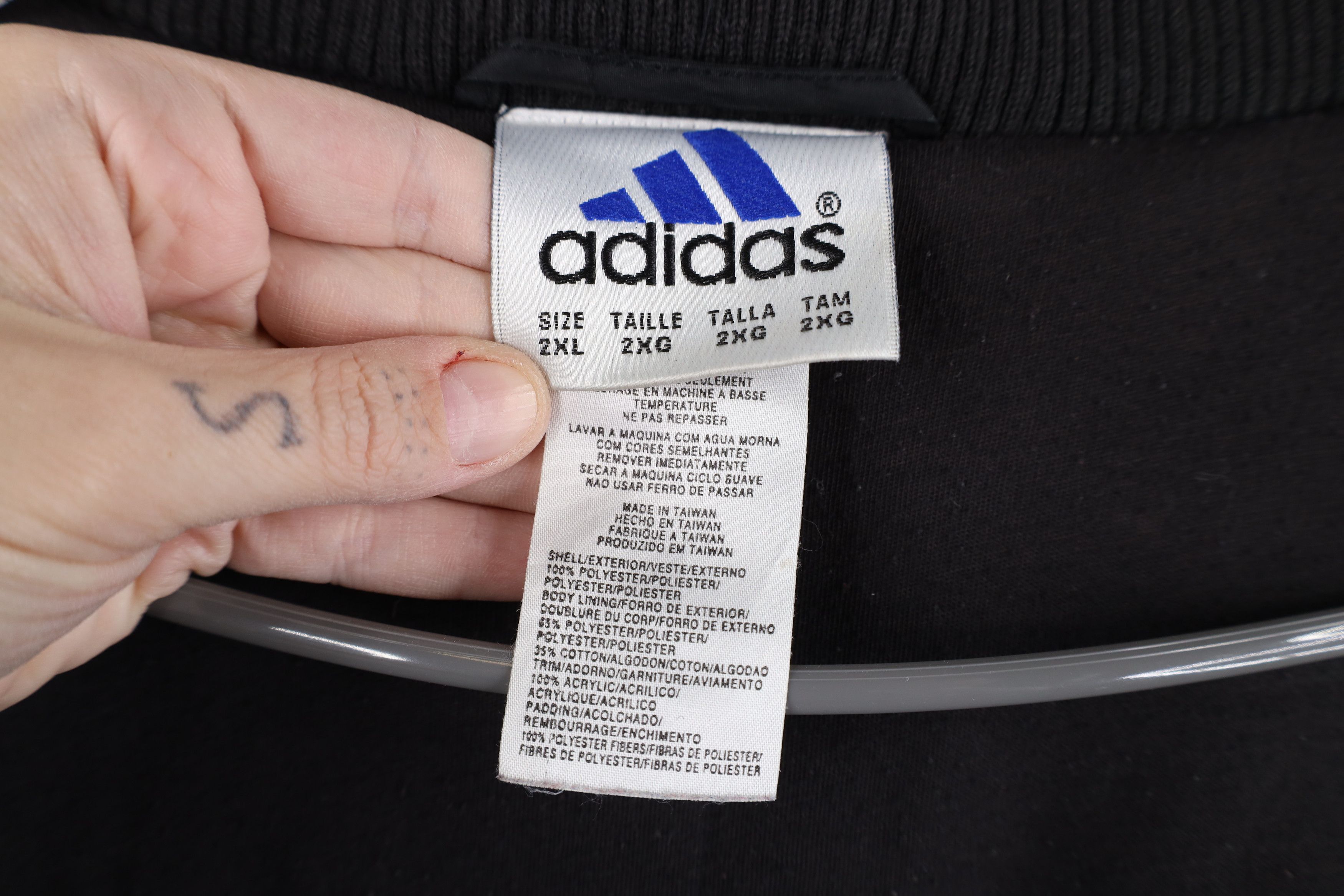 Adidas Vintage 90s Adidas Spell Out Hooded Puffer Jacket Coat Size US XXL / EU 58 / 5 - 11 Thumbnail