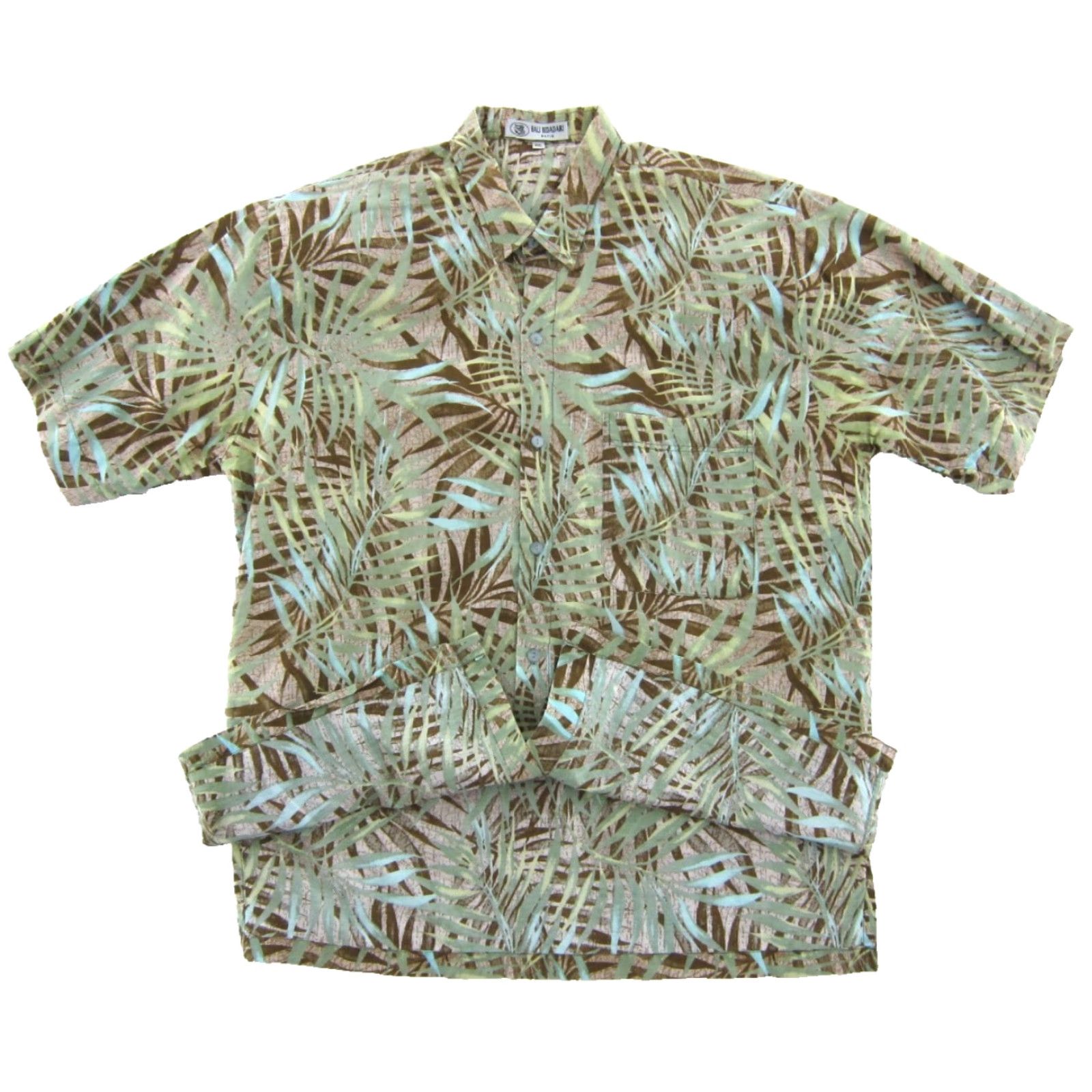 Vintage VTG Bali Bidadari Batik Floral Hawaiian Shirt 2X Green Brown Blue Short Sleeve Men Bitcoin? Size US XXL / EU 58 / 5 - 5 Thumbnail