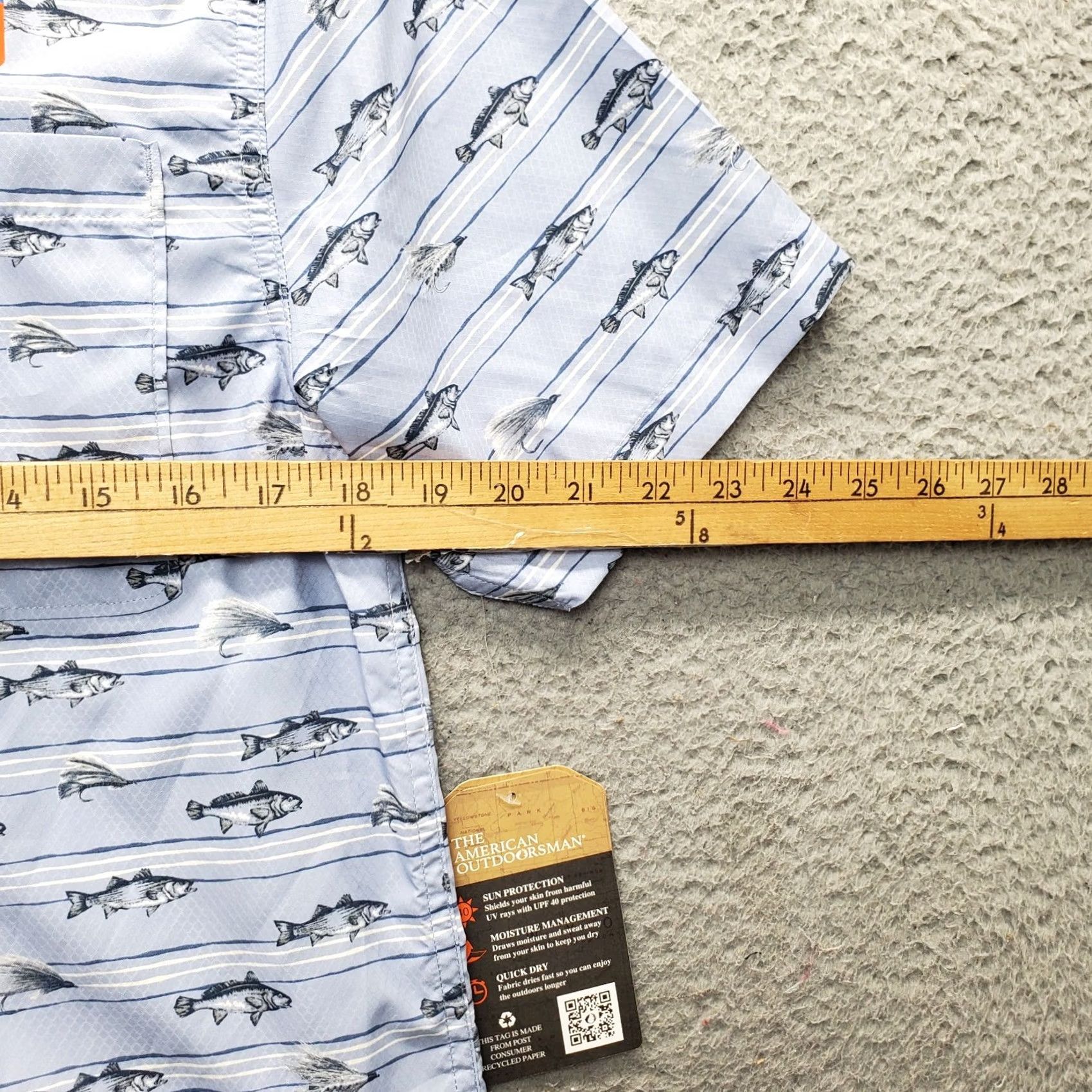 Gloverall American Outdoorsman Mens Shirt S Allover Fish Print UPF 40 Multicolor Casual Shirt Size US S / EU 44-46 / 1 - 4 Thumbnail
