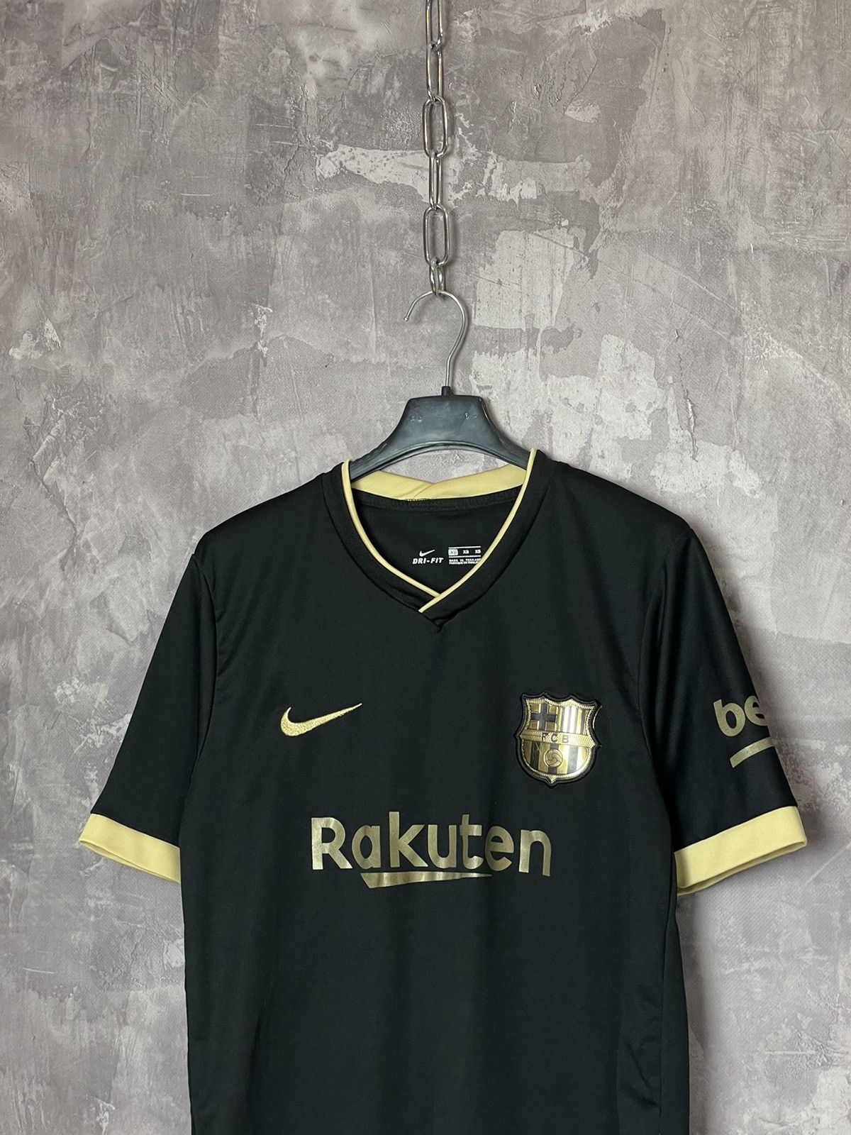 Nike 2020/2021 FC Barcelona Away Black/Gold Messi #10 | Grailed