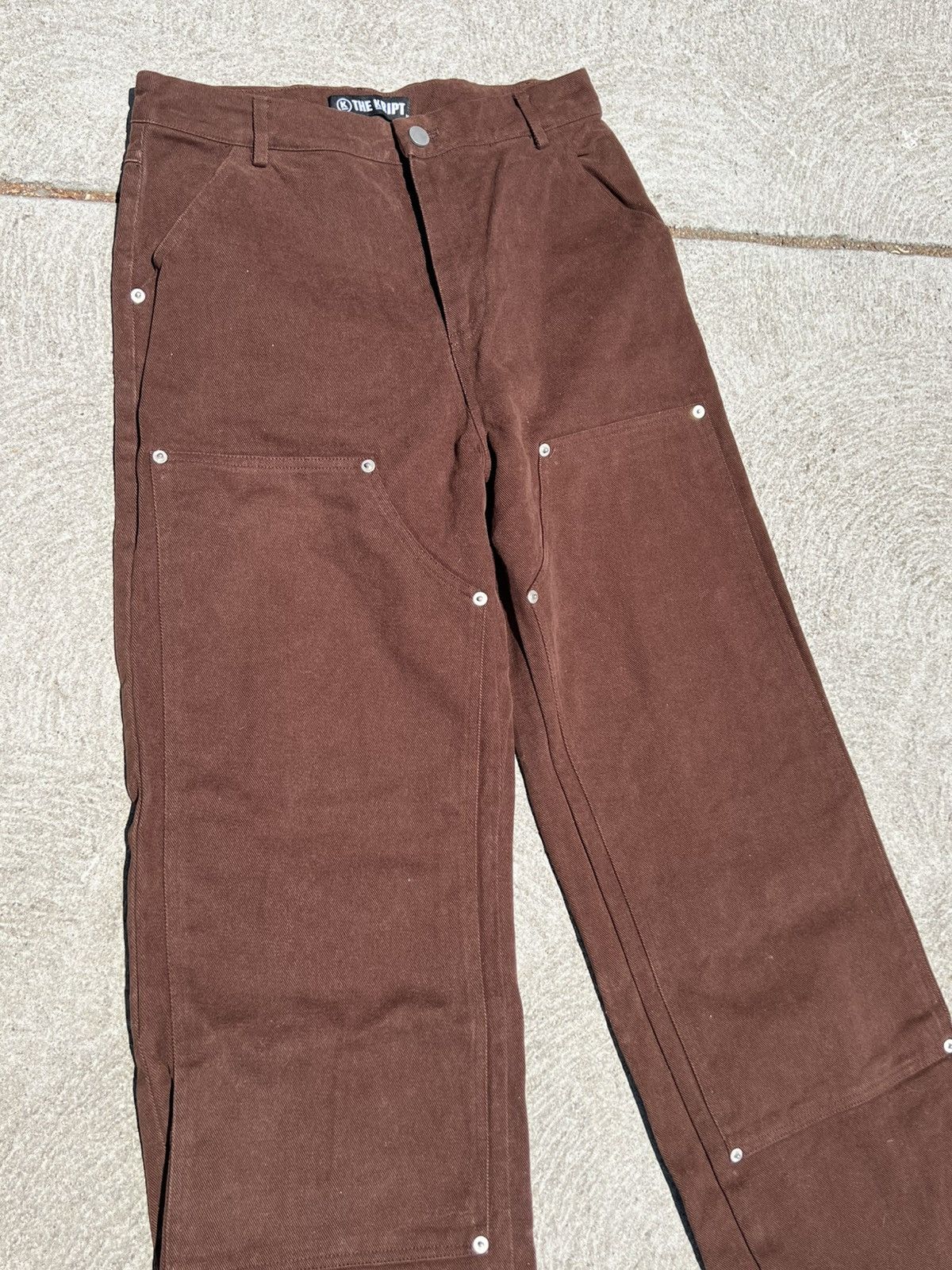 THE KRIPT The Kript Chocolate Brown Double Knees Knee Work Pants Size 29" - 3 Thumbnail