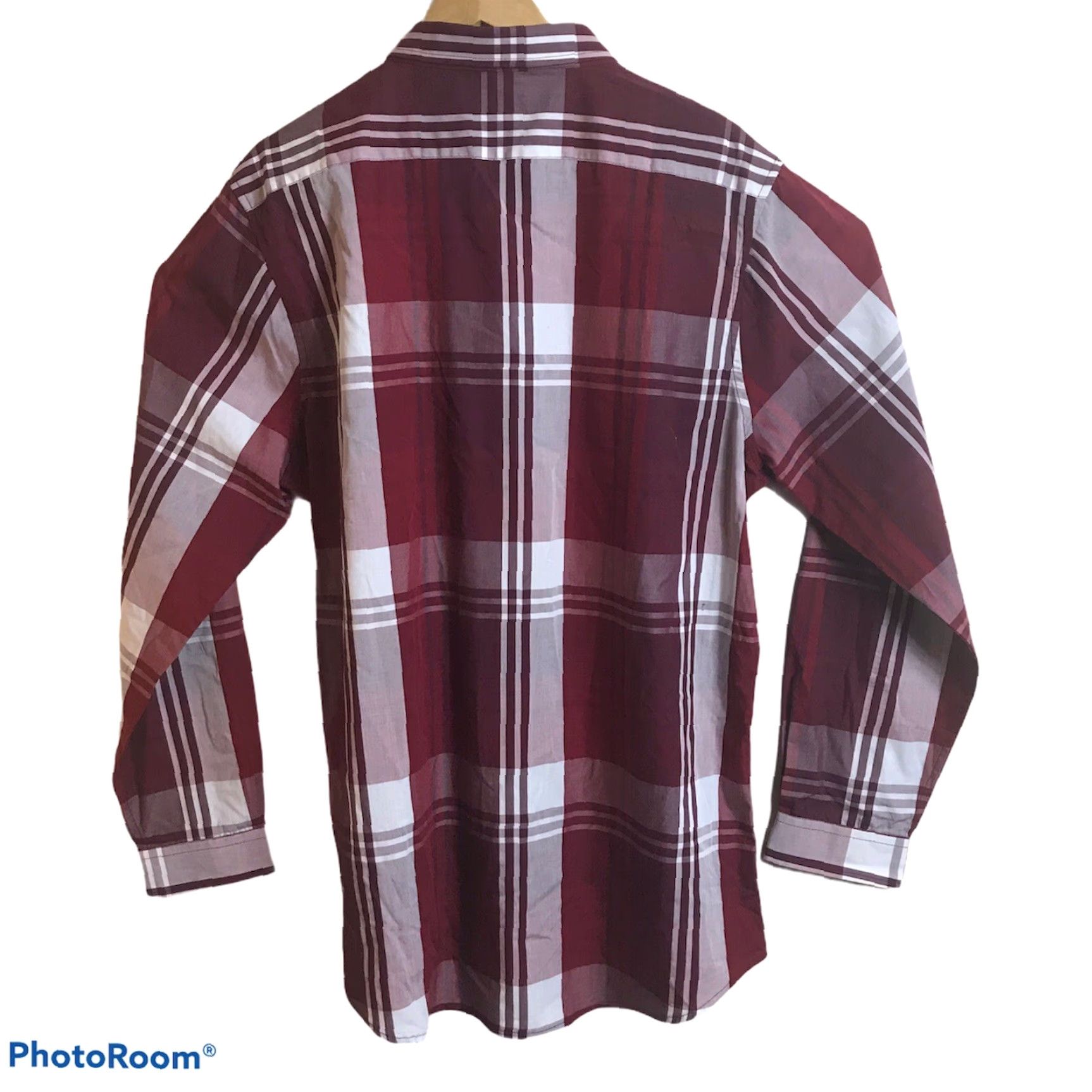 Vintage Structure Shirt Mens XL Long Sleeve Wine Plaid Modern Fit Button Up 100% Cotton Size US XL / EU 56 / 4 - 4 Thumbnail