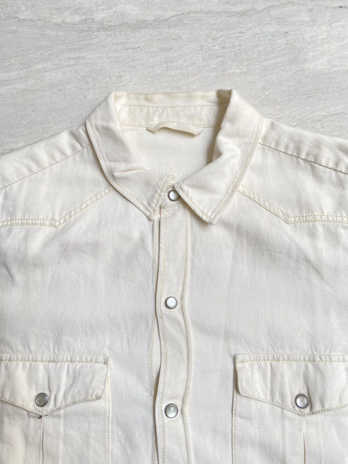 Zara ZARA BASIC DENIM White Shirt Size US XS / EU 42 / 0 - 8 Thumbnail