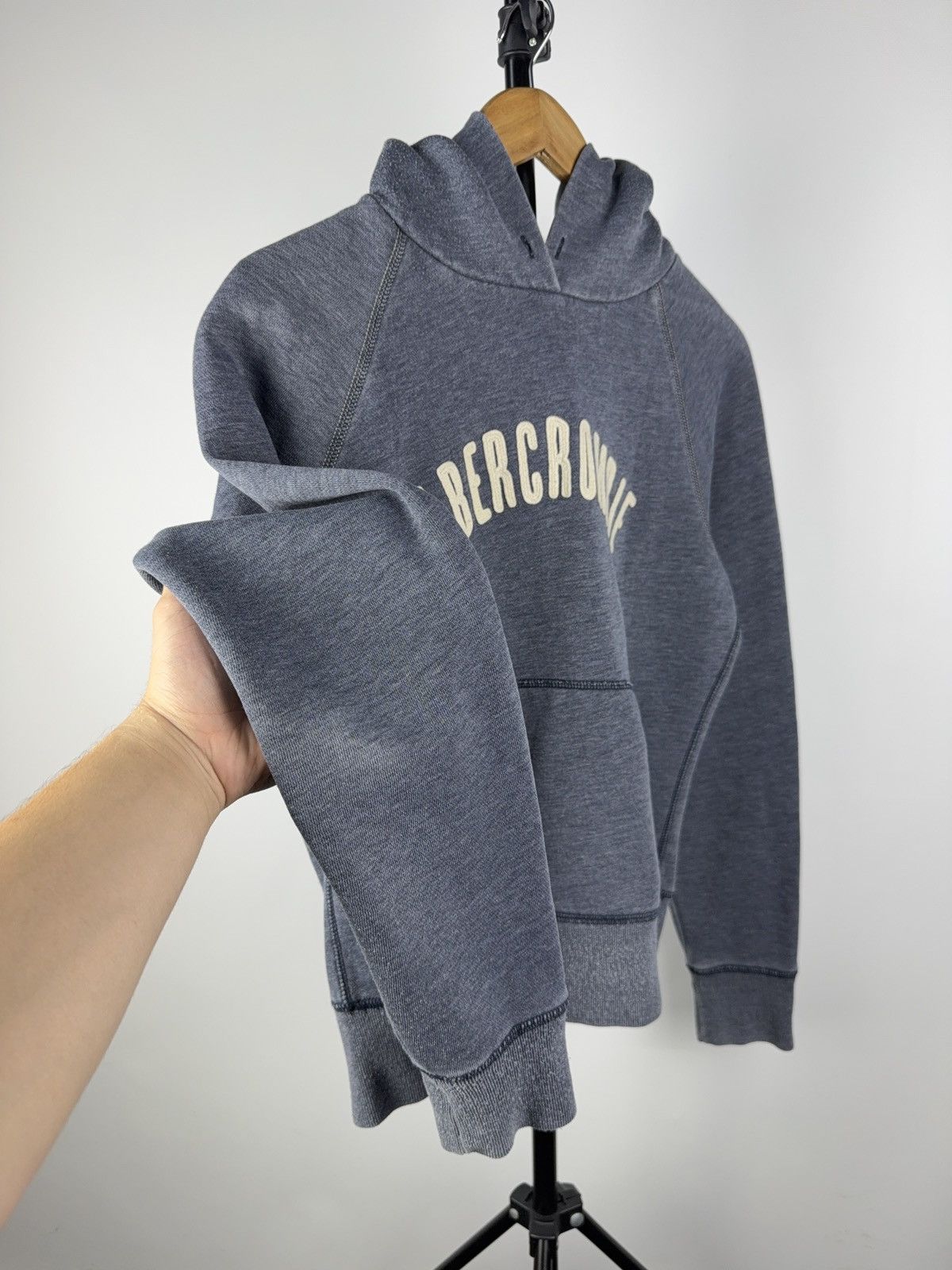 Abercrombie & Fitch Vintage Y2K 00s Abercrombie Blue Hoodie Raglan Fit USA Style Size M / US 6-8 / IT 42-44 - 4 Thumbnail