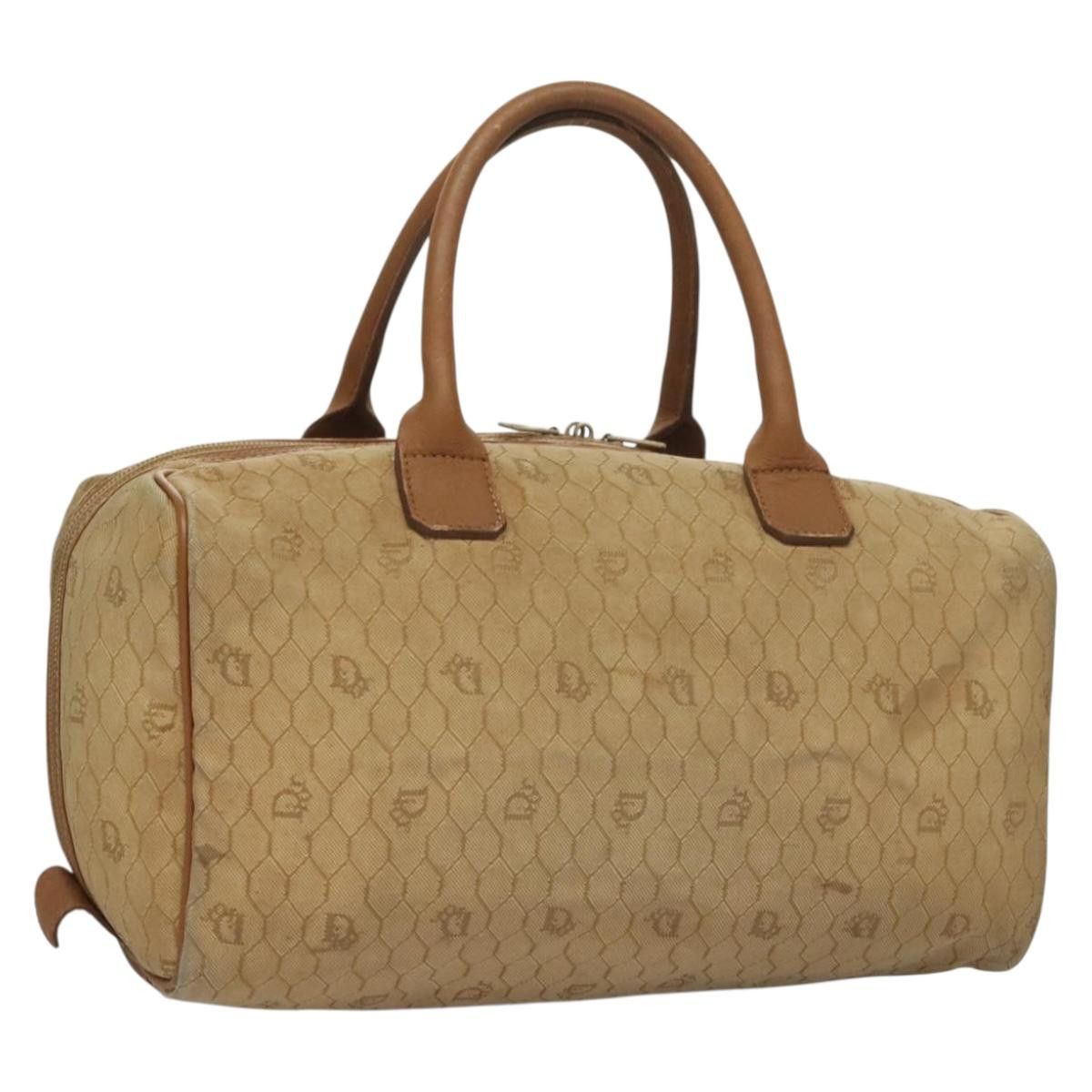 Dior DIOR Honeycomb Canvas Boston Bag Beige Size ONE SIZE - 1 Thumbnail