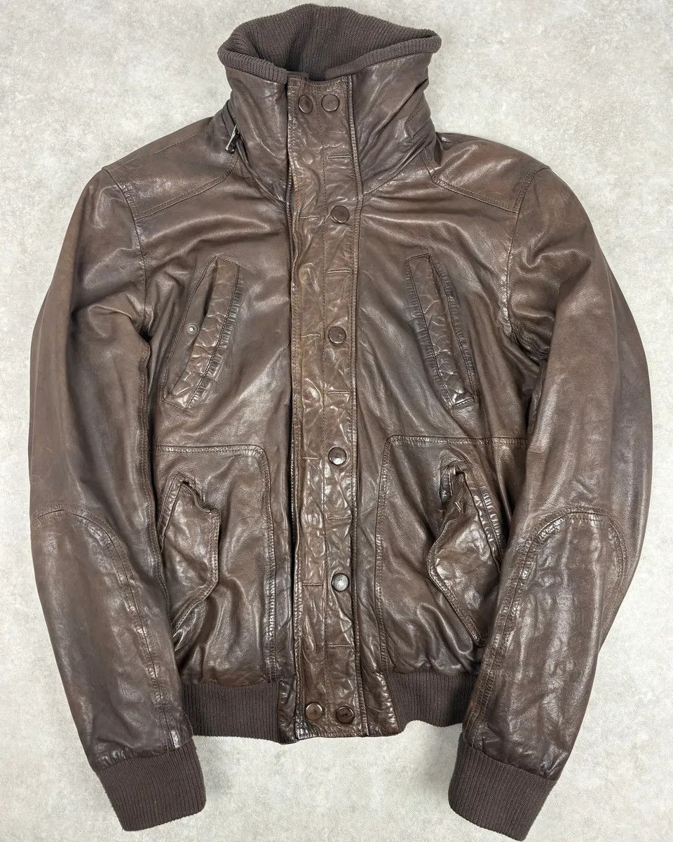 Dolce & Gabbana 2000s Dolce & Gabbana Brown Premium Biker Leather Jacket Size US S / EU 44-46 / 1 - 1 Thumbnail