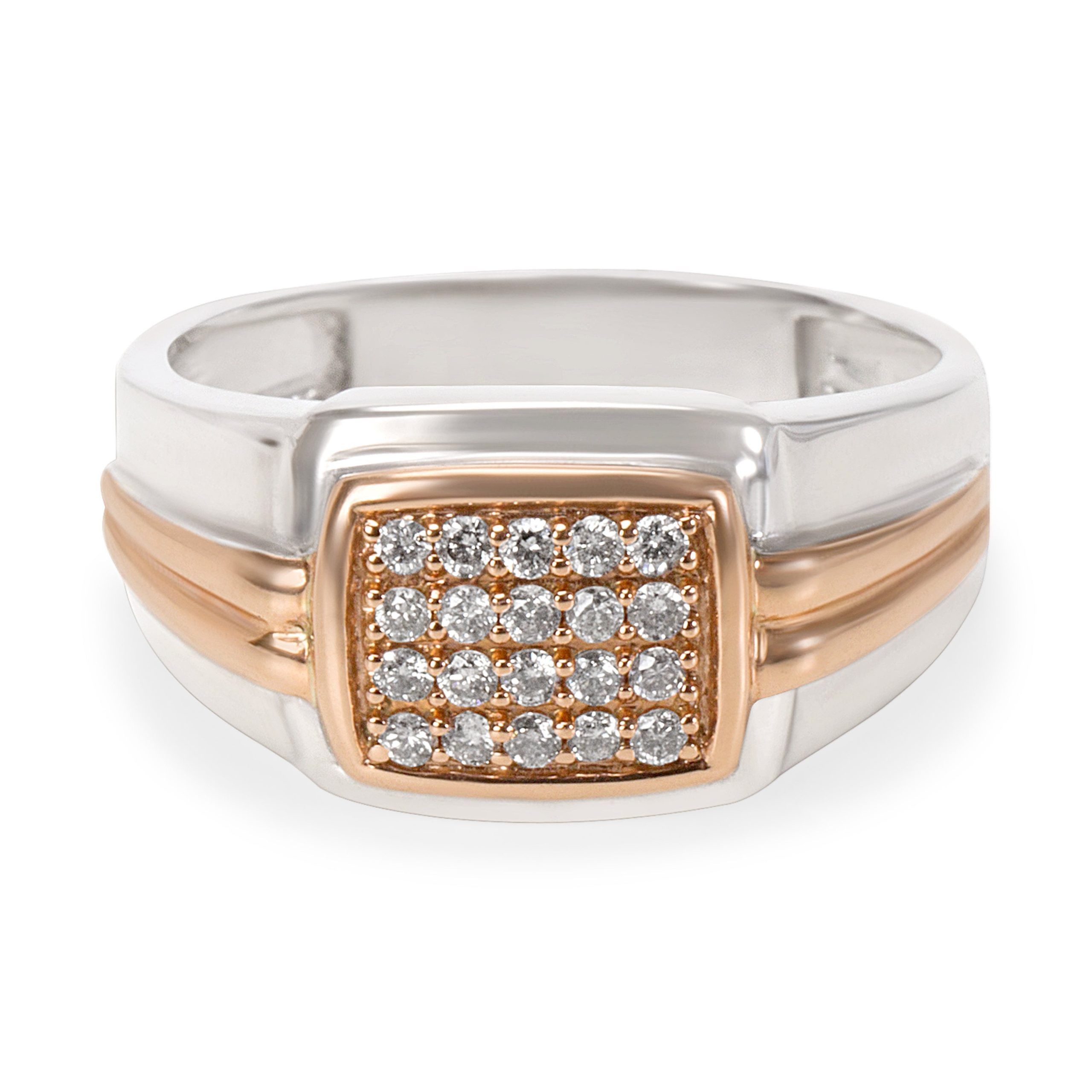 image of Tiffany Co Men's Diamond Ring In 10K White Gold (0.25 Ctw)