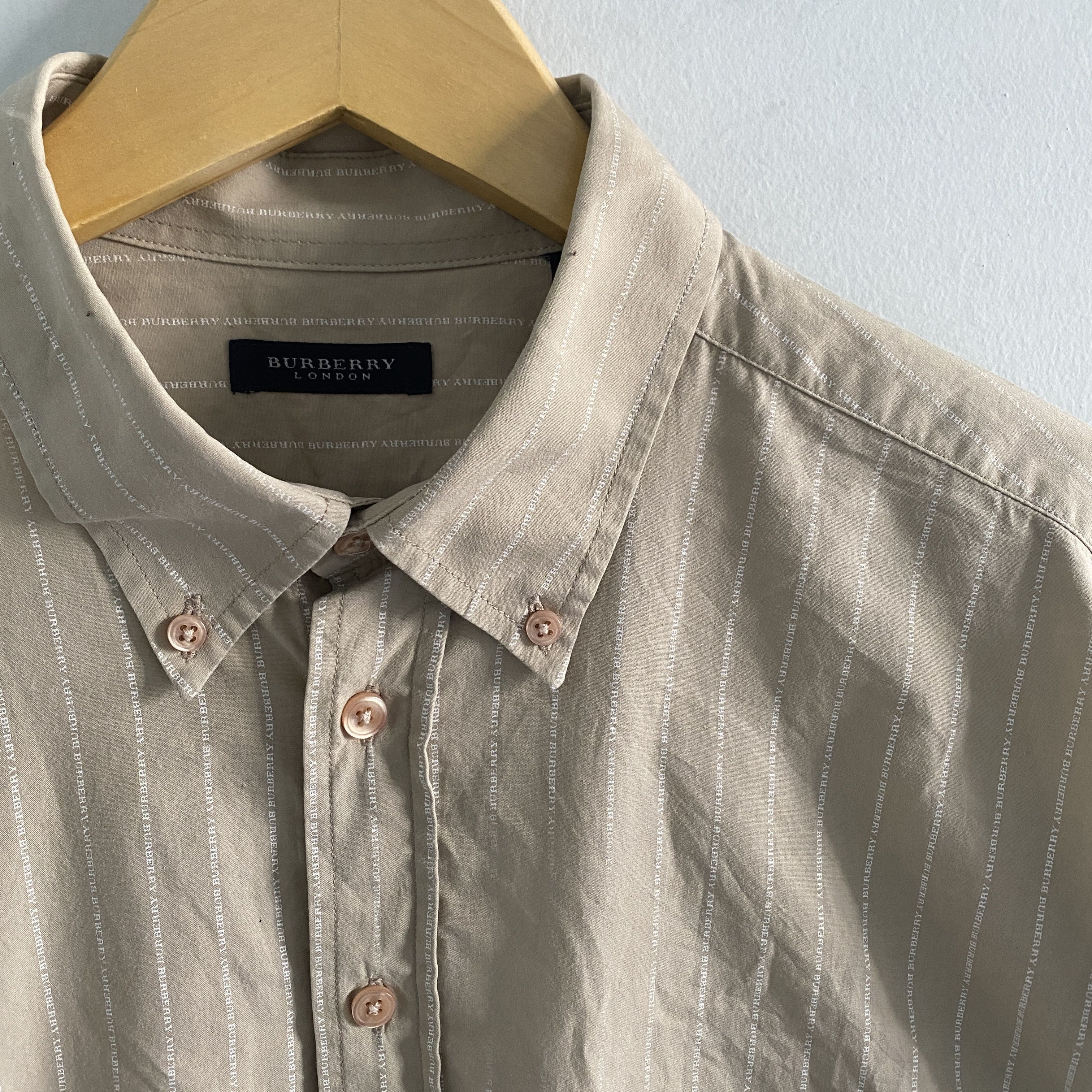 Burberry Vintage Burberry Shirts Fullprint Spellout Size US XL / EU 56 / 4 - 2 Thumbnail