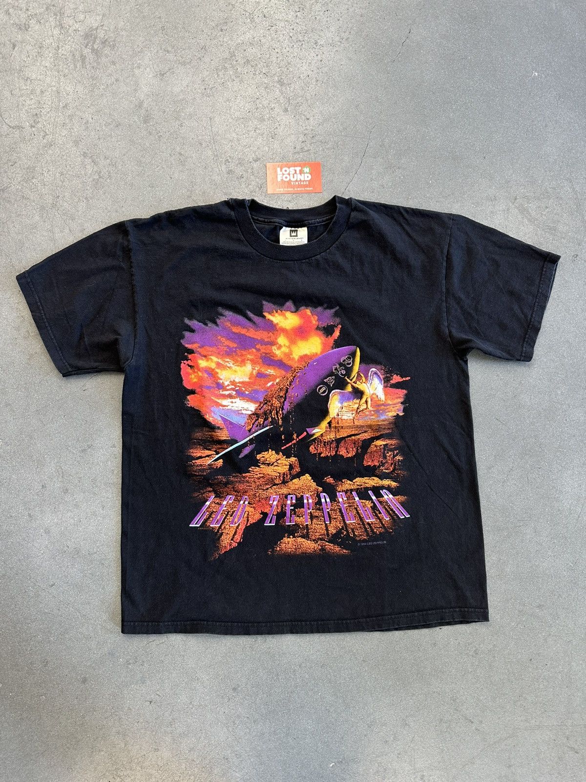 1994 Vintage Led Zeppelin Zoso Angel Crashed Blimp Rock Tee