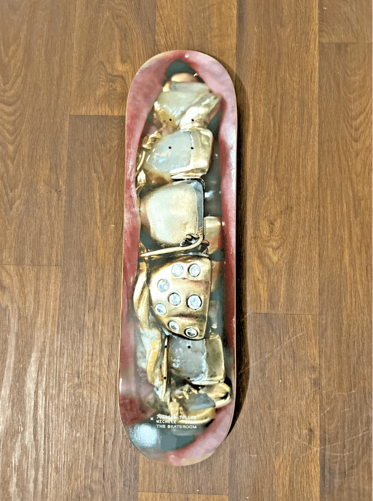 Michelle Lamy × Juergen Teller Skateboard Deck — Grill Print