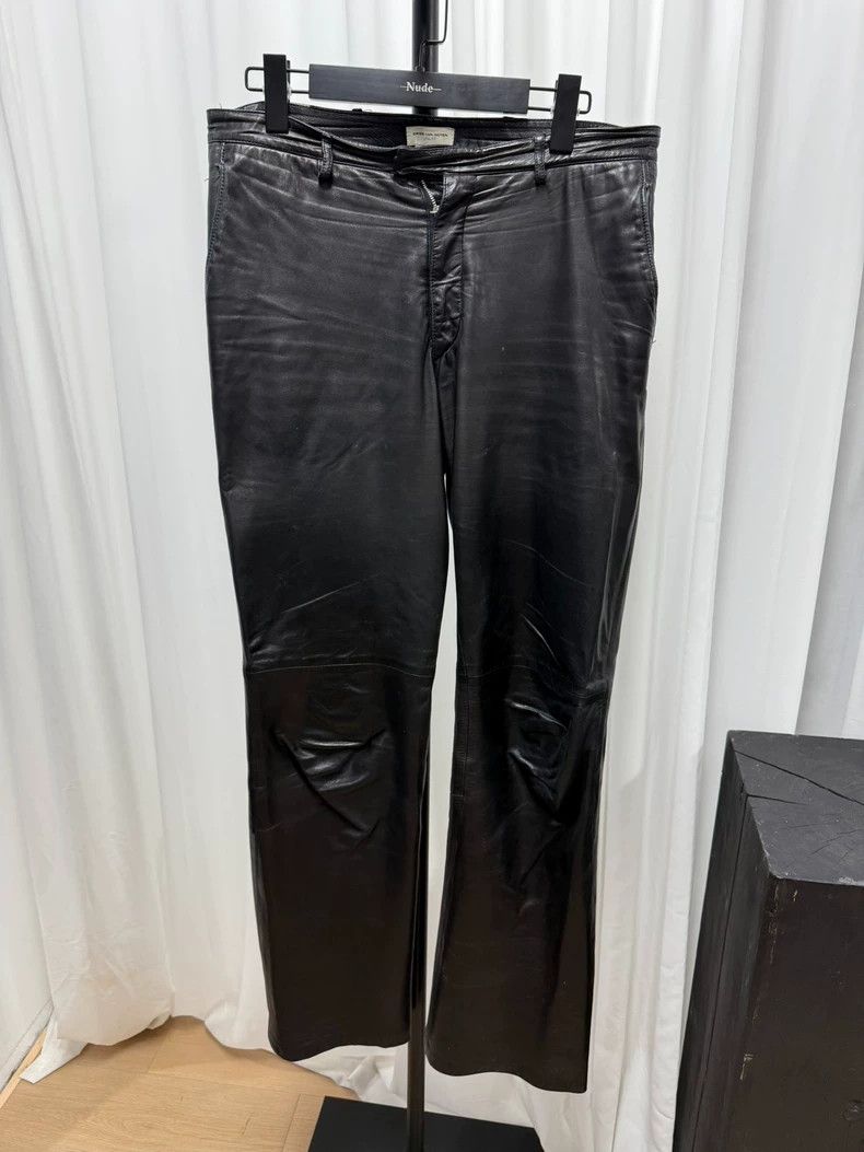 Dries Van Noten Dries van noten size US 48 Microflared leather pants 2506- Size US 32 / EU 48 - 1 Thumbnail