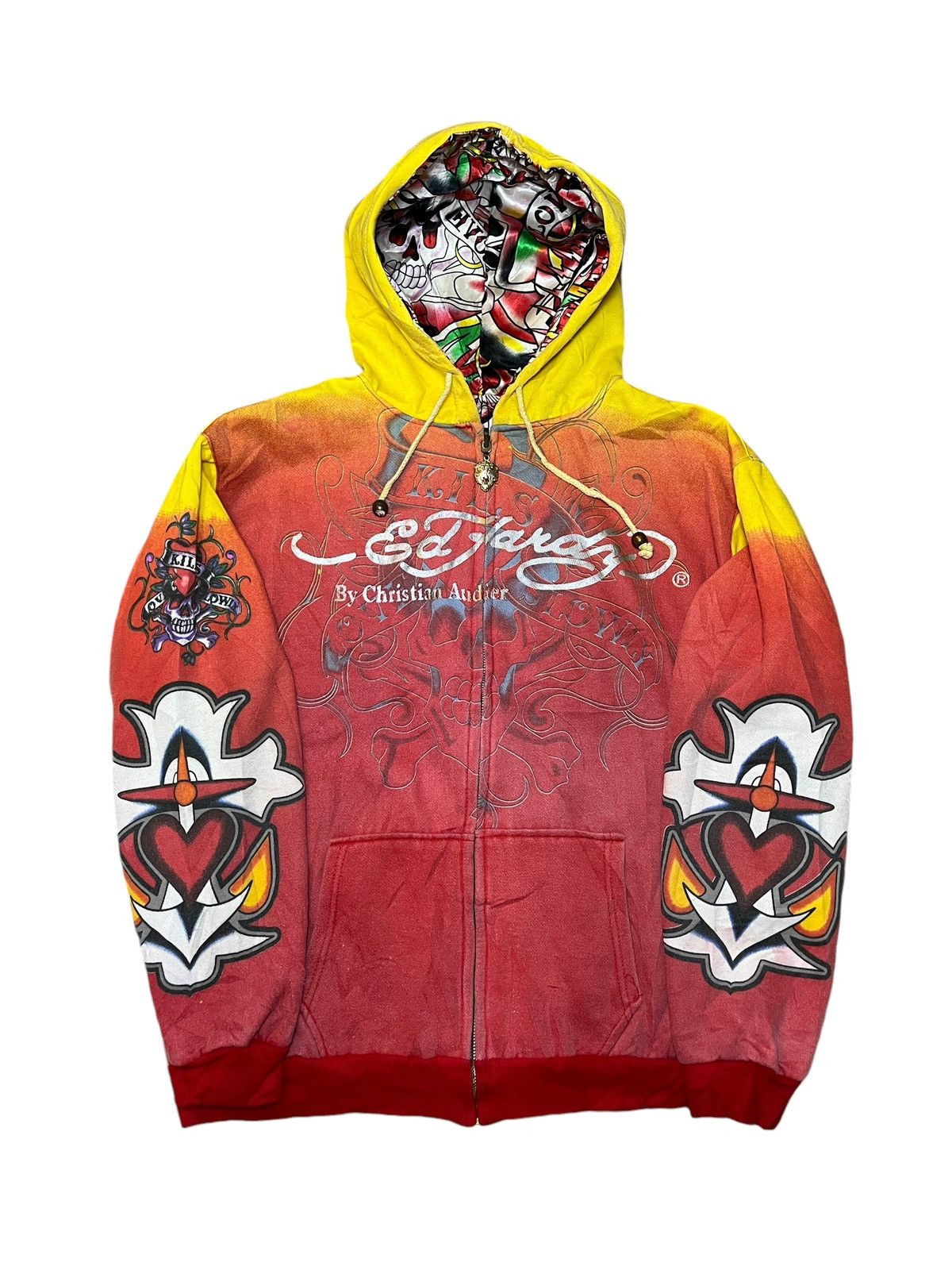 Ed Hardy Y2K Reversible Hooded Zipper