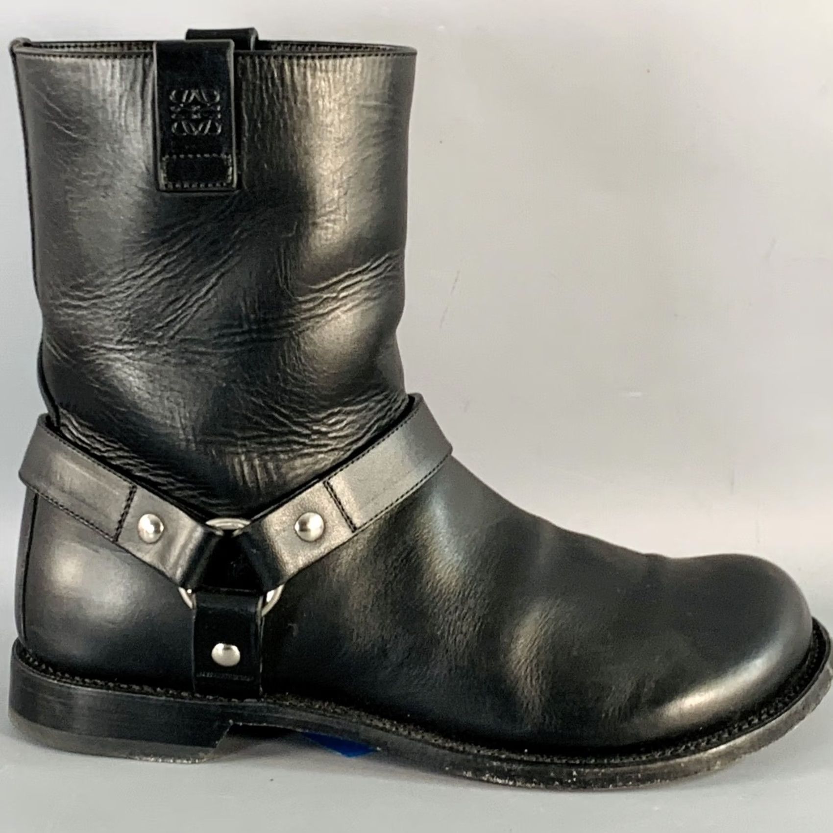 Loewe LOEWE Size 9 Black Leather Pull On Round Toe Harness Biker Boots Size US 9 / EU 42 - 2 Thumbnail