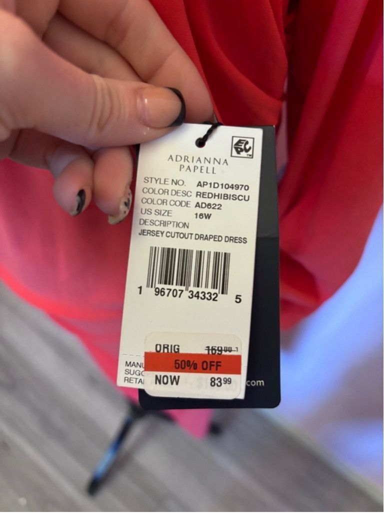 Adrianna Papell Women's Adrianna Papell Coral Dress Size 16W Size XXL / US 16-18 / IT 52-54 - 3 Thumbnail