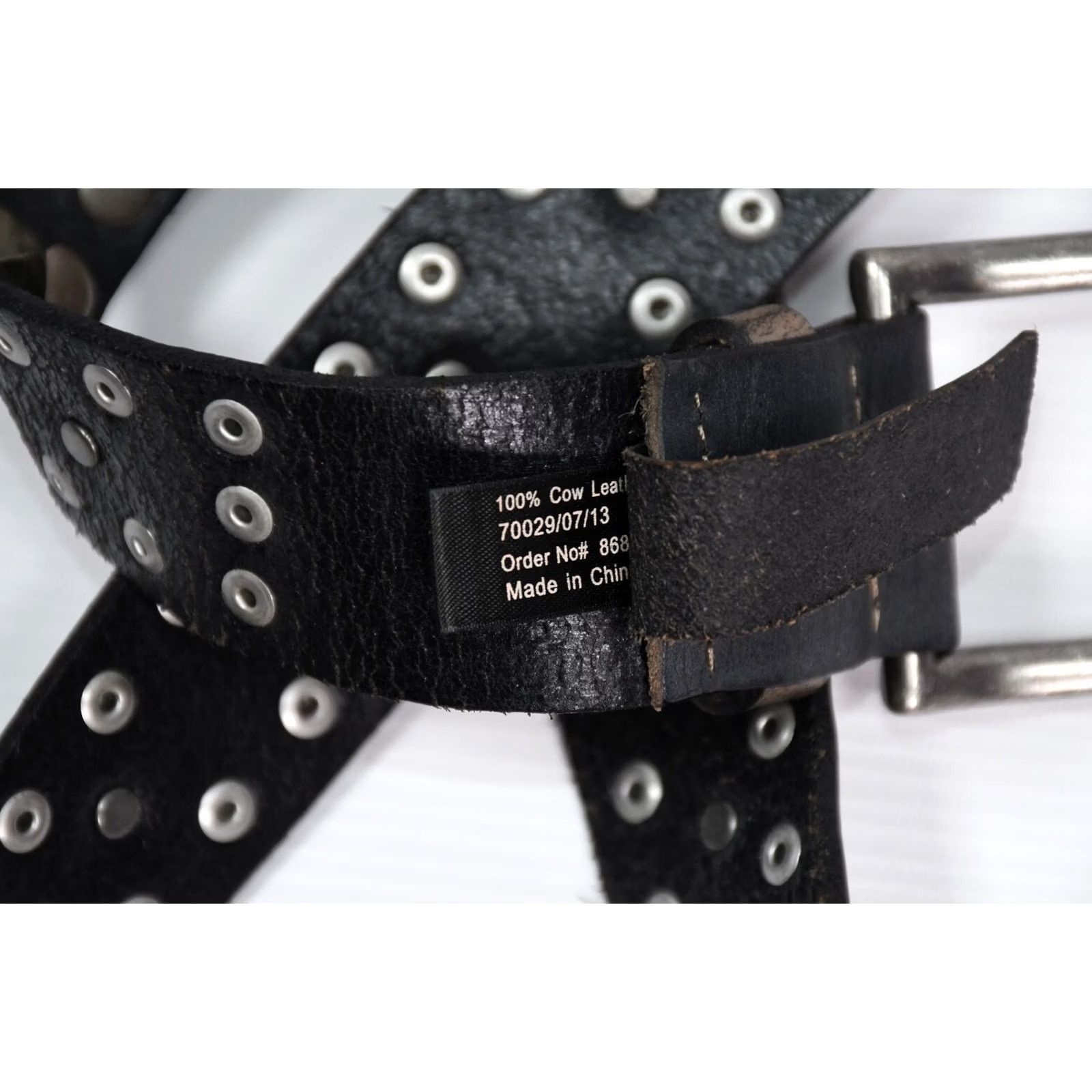 Vintage Liebeskind Berlin LKB622 Leather Studded Women's Belt 95cm Gray Studded Belt Women 95cm Leather Waist Belt Size ONE SIZE - 7 Thumbnail