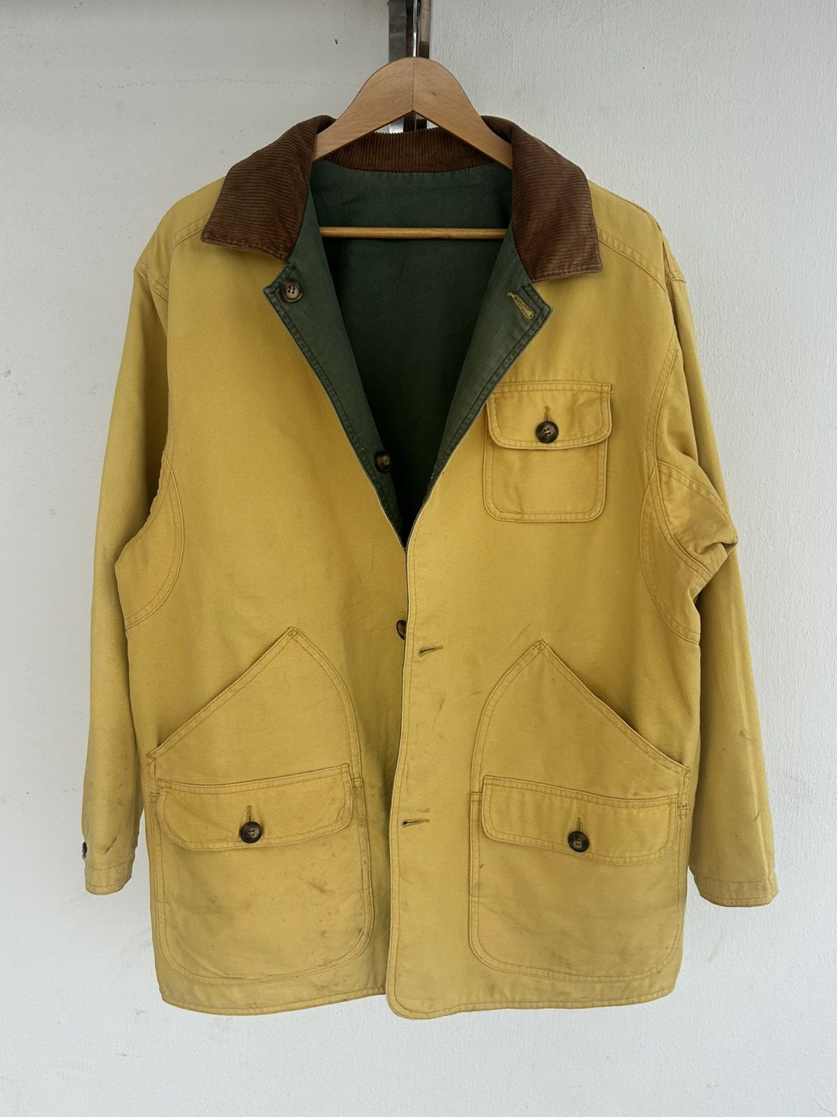 Gap Gap Reversible Army Green Yellow Corduroy Collar Jacket Size US XL / EU 56 / 4 - 6 Thumbnail