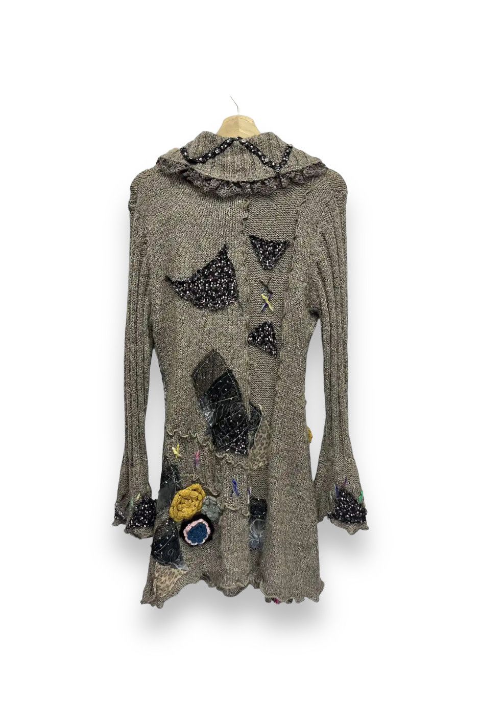 Aran Isles Knitwear Japanese Brand Acrylic Wool Art Patchwork LGB Style Knitwear Size S / US 4 / IT 40 - 4 Thumbnail