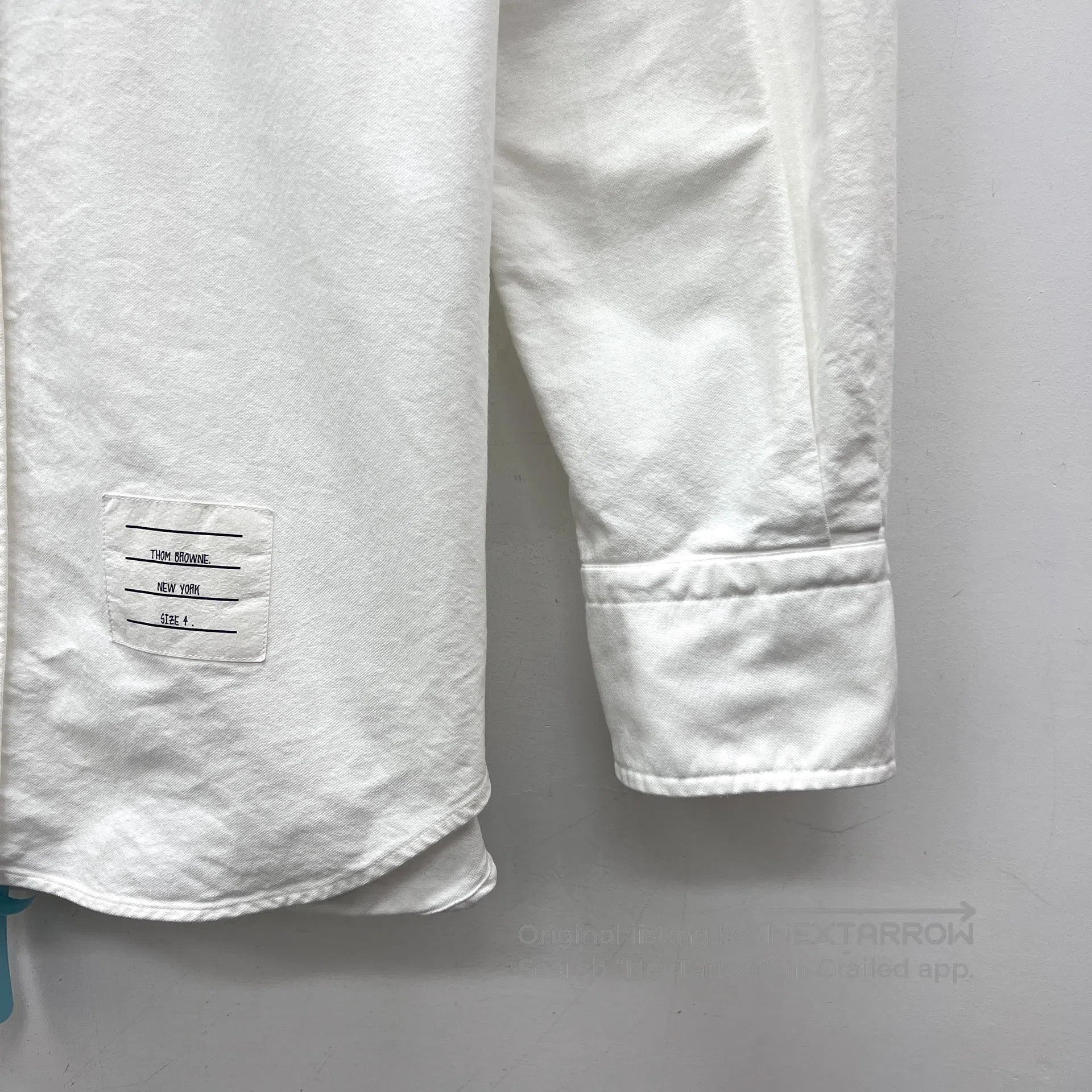 Thom Browne Thom Browne White classic four-stripe cotton collar long-s Size US L / EU 52-54 / 3 - 5 Thumbnail